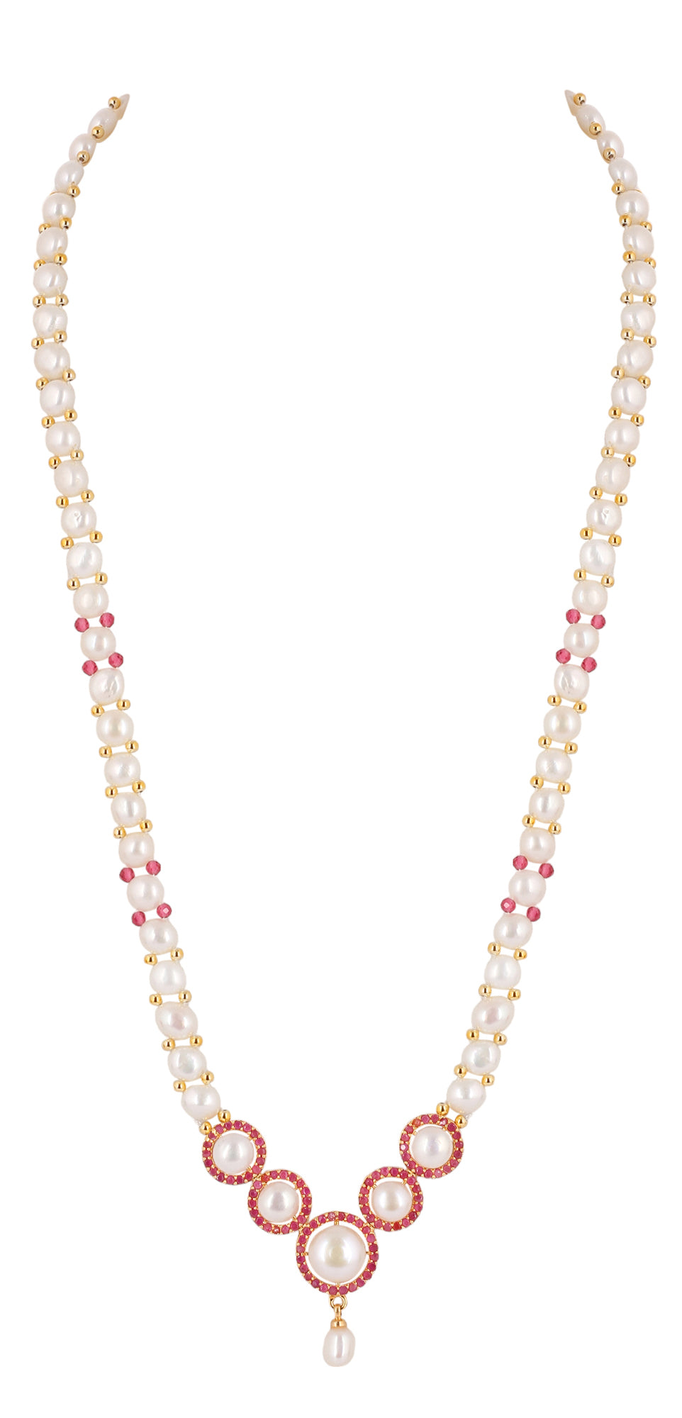 Real Natural Fresh Water Button Pearl Set For Women With Certificate(D.No ADPRLS2075)