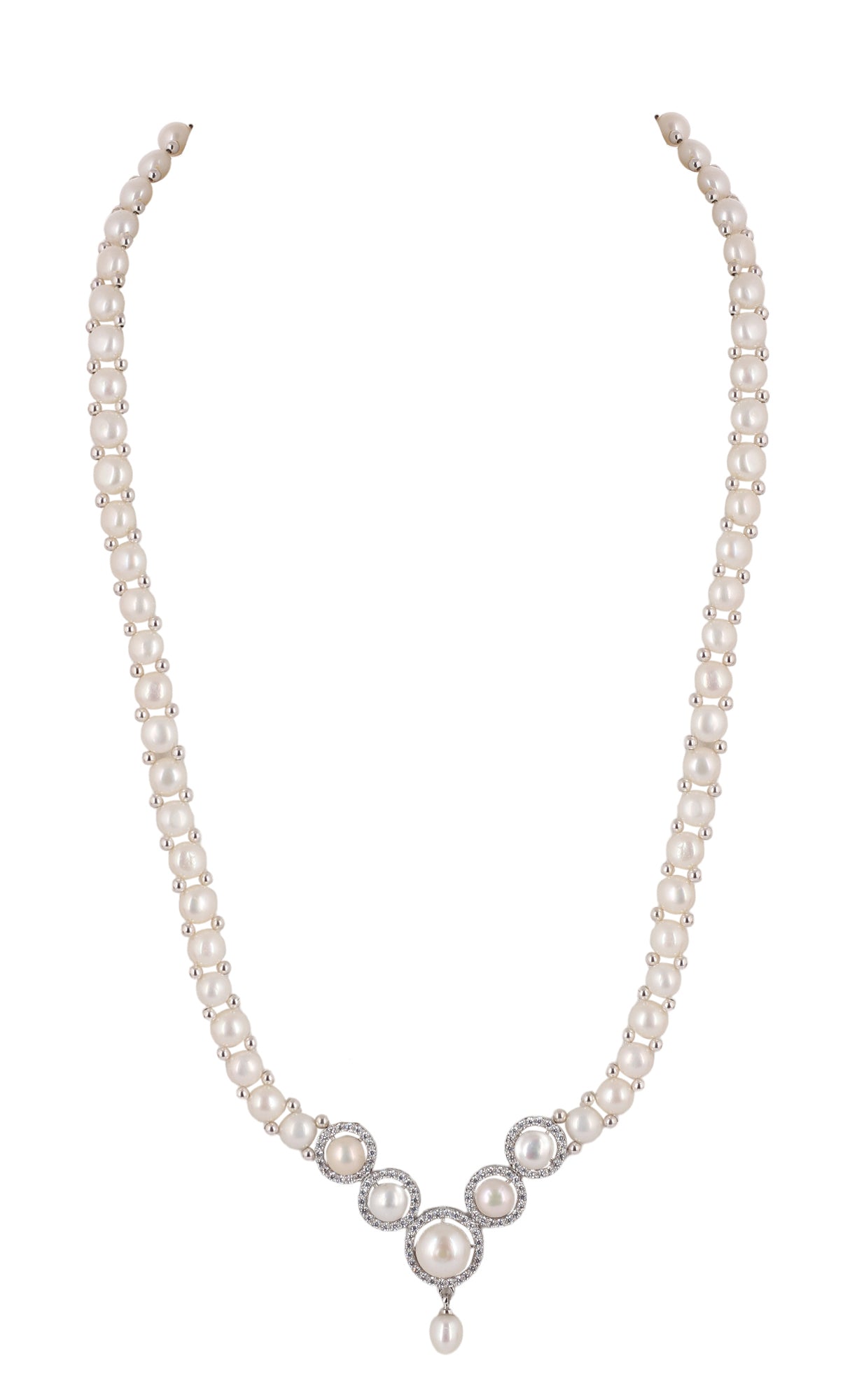 Real Natural Fresh Water Button Pearl Set For Women With Certificate(D.No ADPRLS2080)