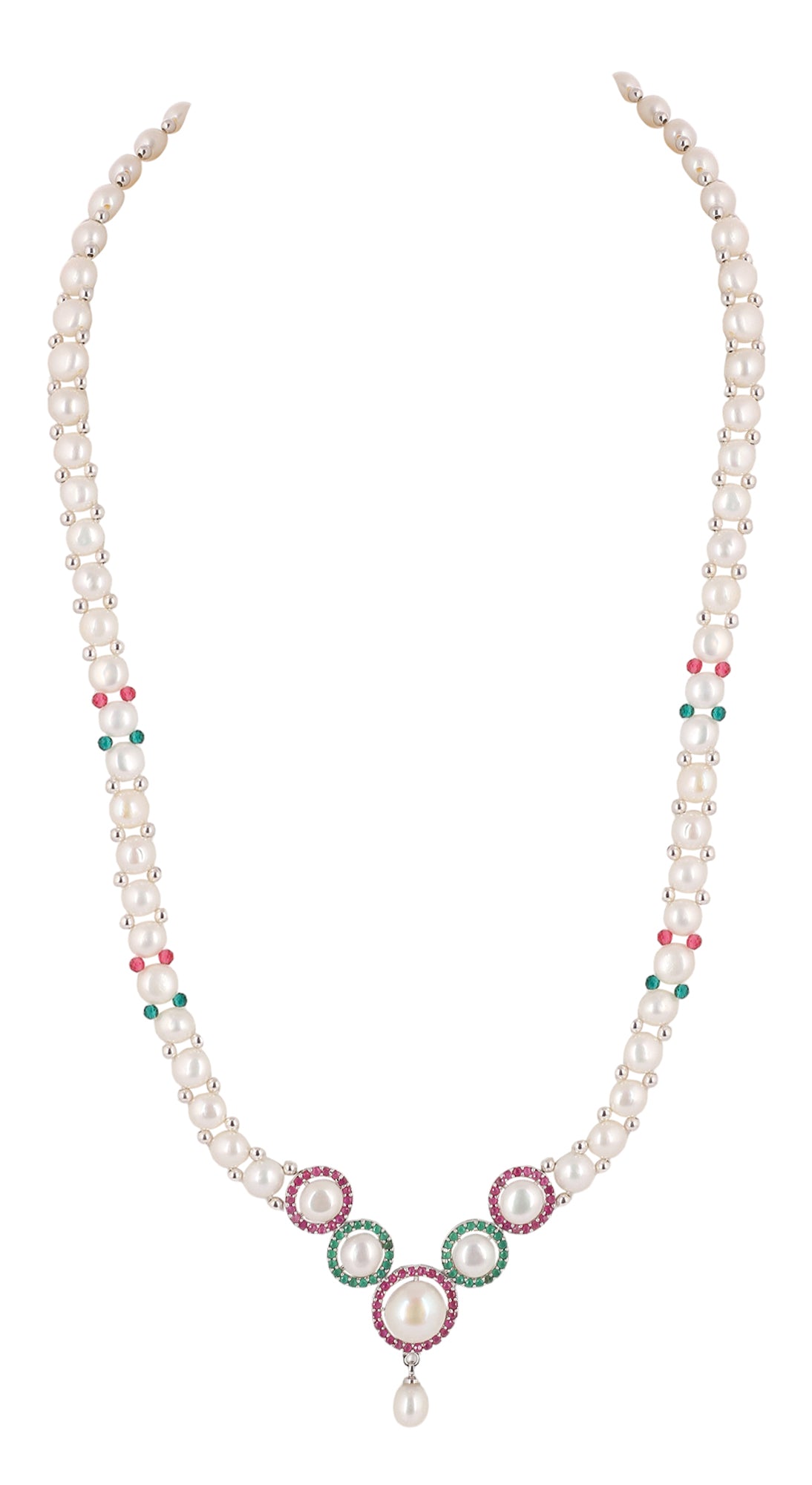 Real Natural Fresh Water Button Pearl Set For Women With Certificate(D.No ADPRLS2084)