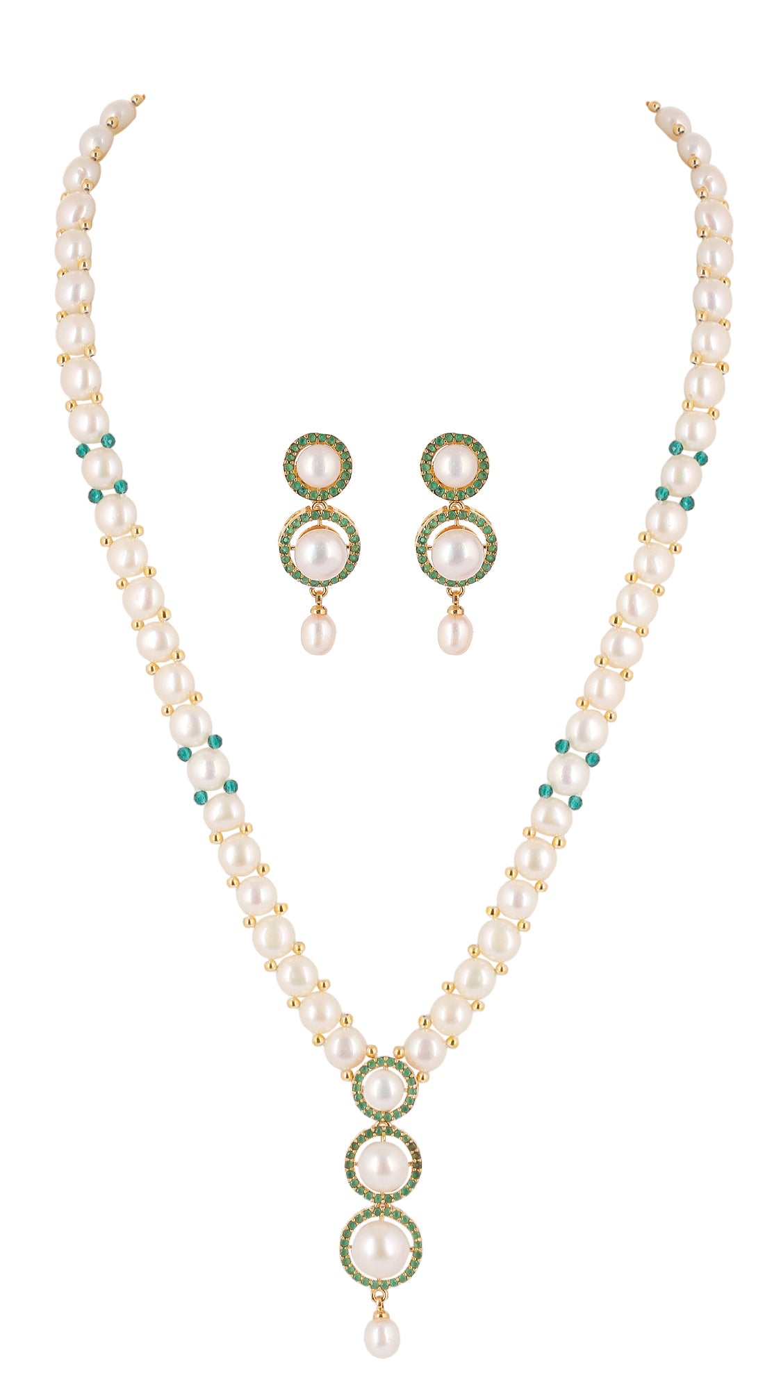 Real Natural Fresh Water Button Pearls Set For Women With Certificate(D.No ADPRLS2085)