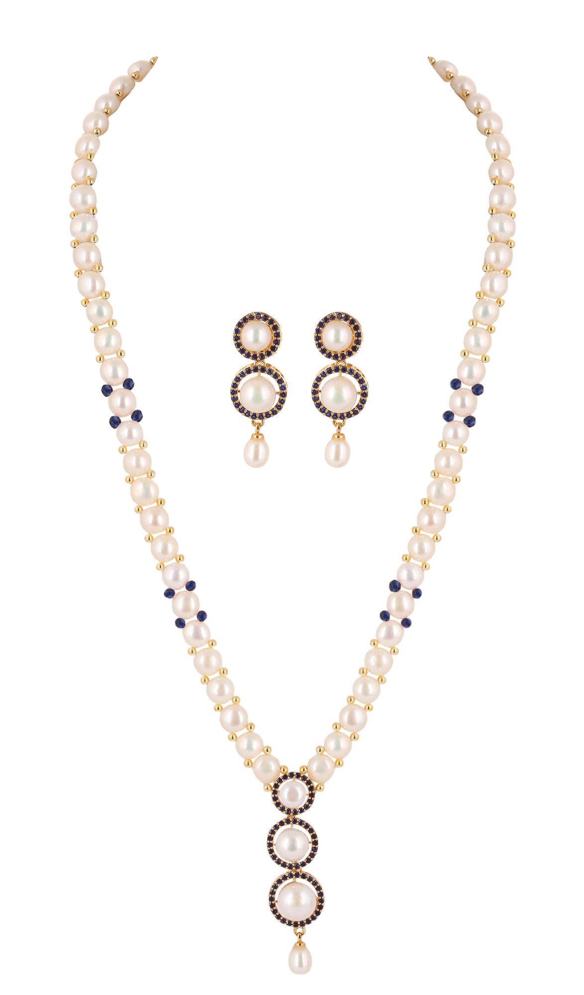 Real Natural Fresh Water Button Pearls Set For Women With Certificate(D.No ADPRLS2086)