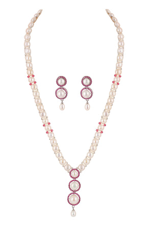 Real Natural Fresh Water Button Pearls Set For Women With Certificate