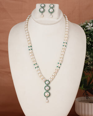 Real Natural Fresh Water Button Pearls Set For Women With Certificate