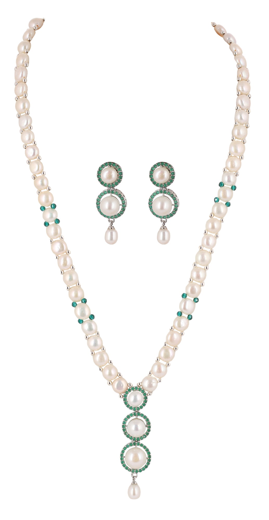 Real Natural Fresh Water Button Pearls Set For Women With Certificate