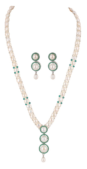 Real Natural Fresh Water Button Pearls Set For Women With Certificate