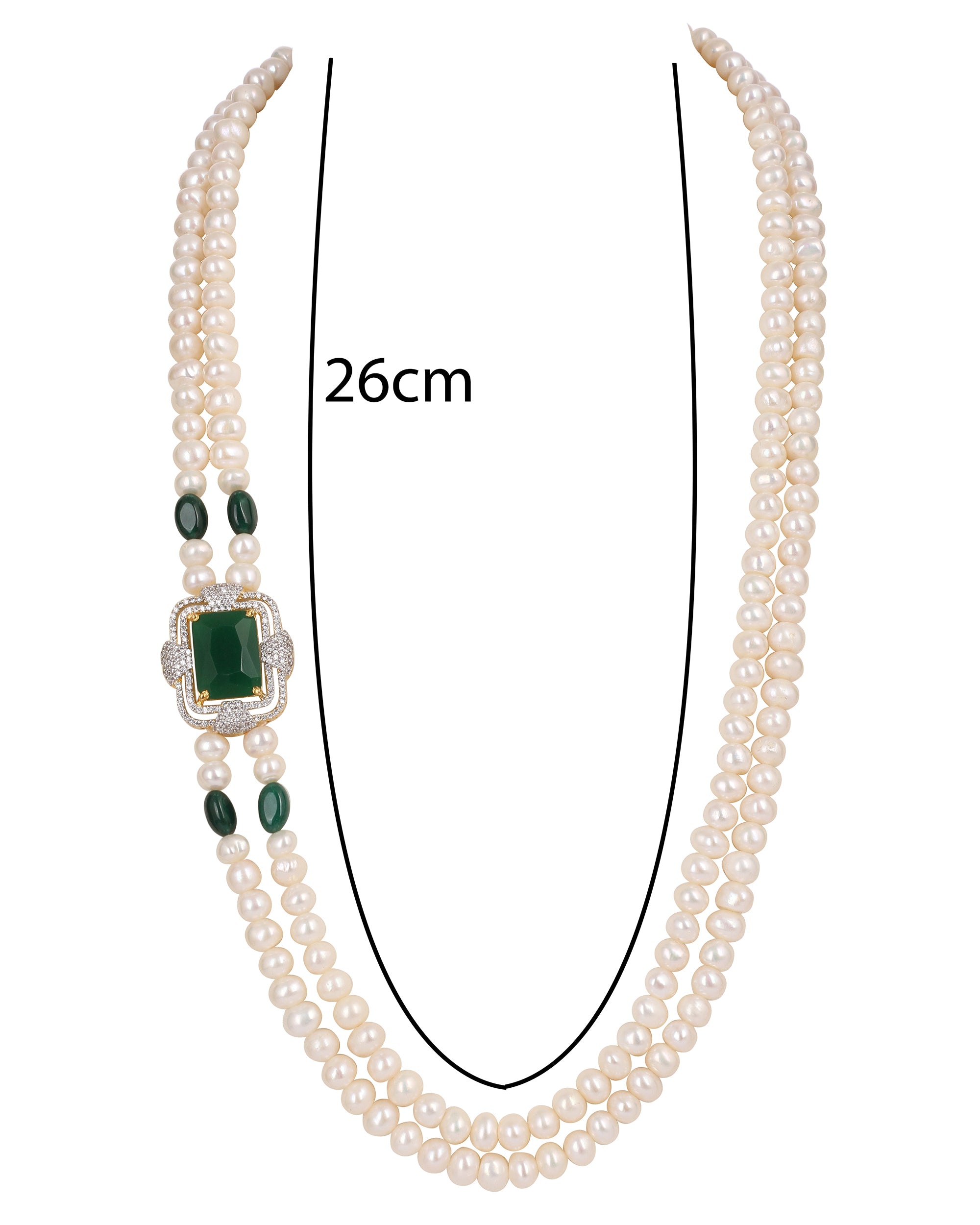Real Natural Fresh Water Double String Pearl Set With Certificate