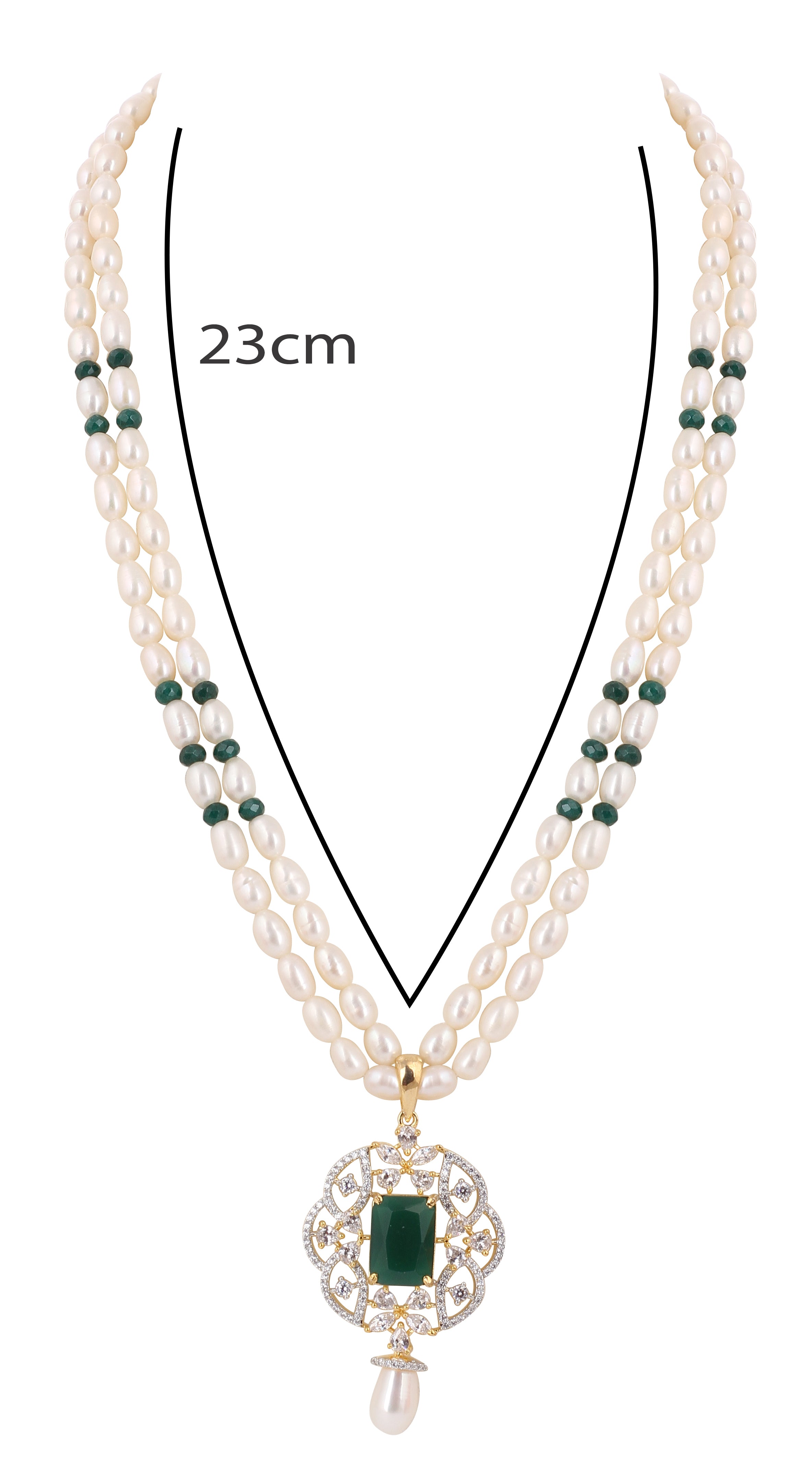 Real Natural Fresh Water Double String Pearls Set For Women With Certificate