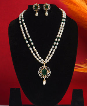 Real Natural Fresh Water Double String Pearls Set For Women With Certificate