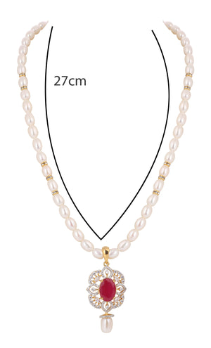 Real Natural Fresh Water Single String Pearls Set For Women With Certificate