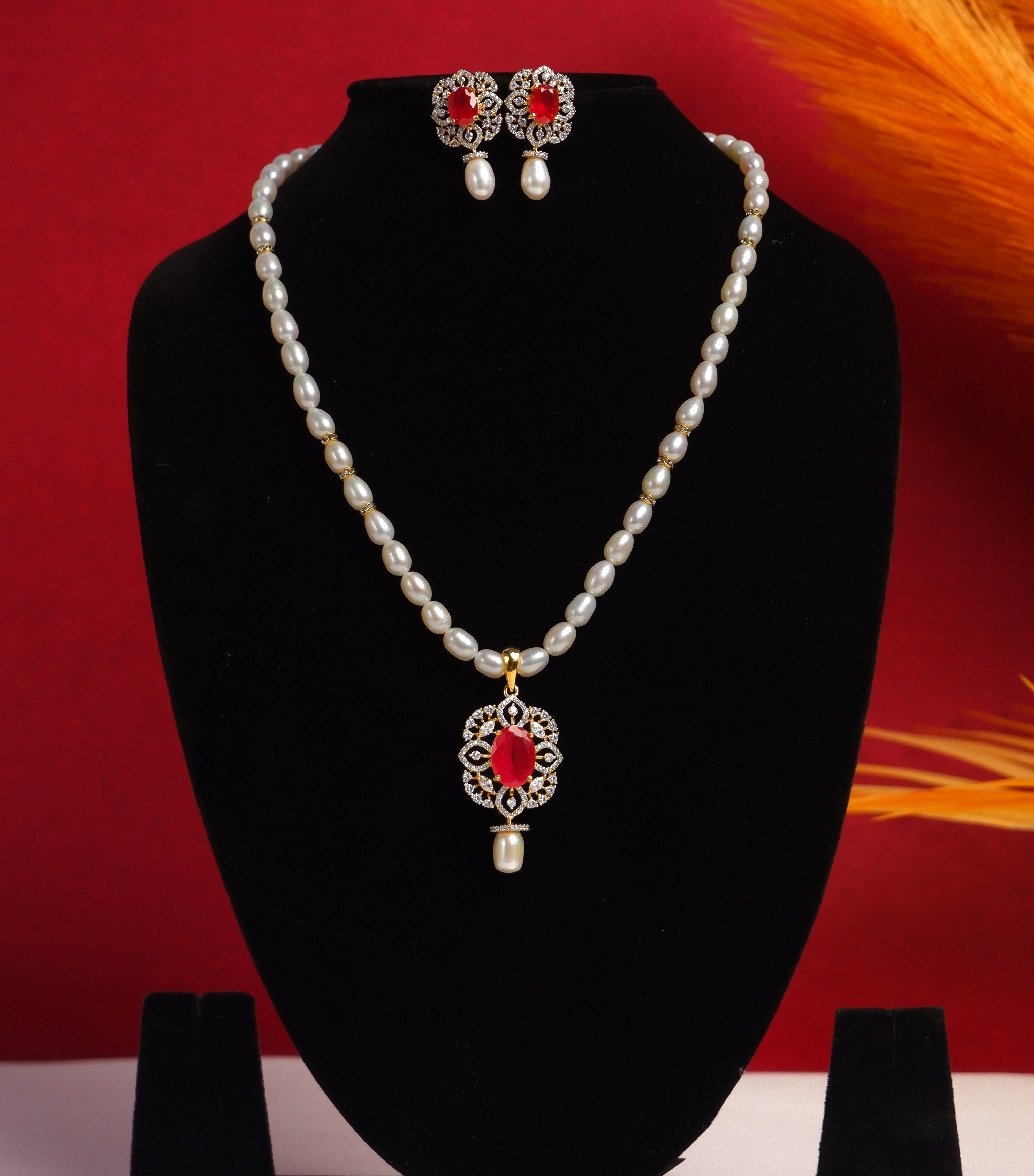 Real Natural Fresh Water Single String Pearls Set For Women With Certificate