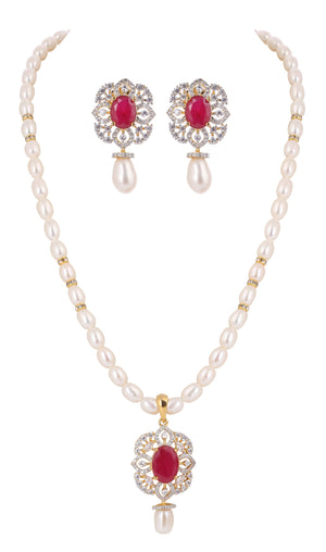 Real Natural Fresh Water Single String Pearls Set For Women With Certificate