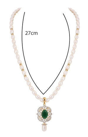 Real Natural Fresh Water Single String Pearls Set For Women With Certificate