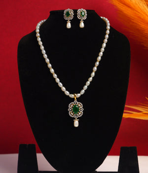 Real Natural Fresh Water Single String Pearls Set For Women With Certificate