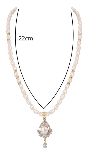 Real Natural Fresh Water Single String Pearls Set For Women With Certificate