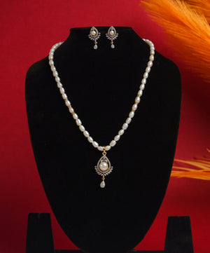 Real Natural Fresh Water Single String Pearls Set For Women With Certificate