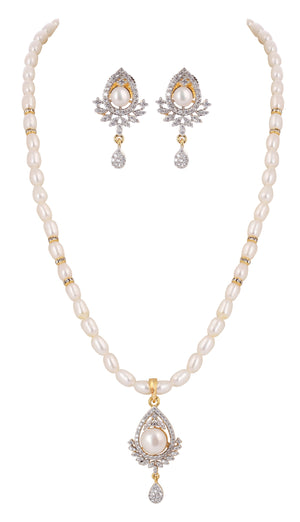 Real Natural Fresh Water Single String Pearls Set For Women With Certificate