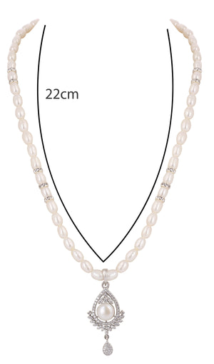 Real Natural Fresh Water Single String Pearls Set For Women With Certificate