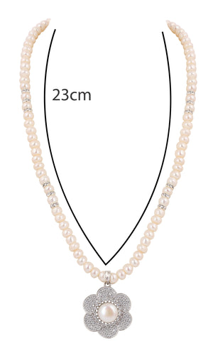 Real Natural Fresh Water Single String Pearls Set For Women With Certificate