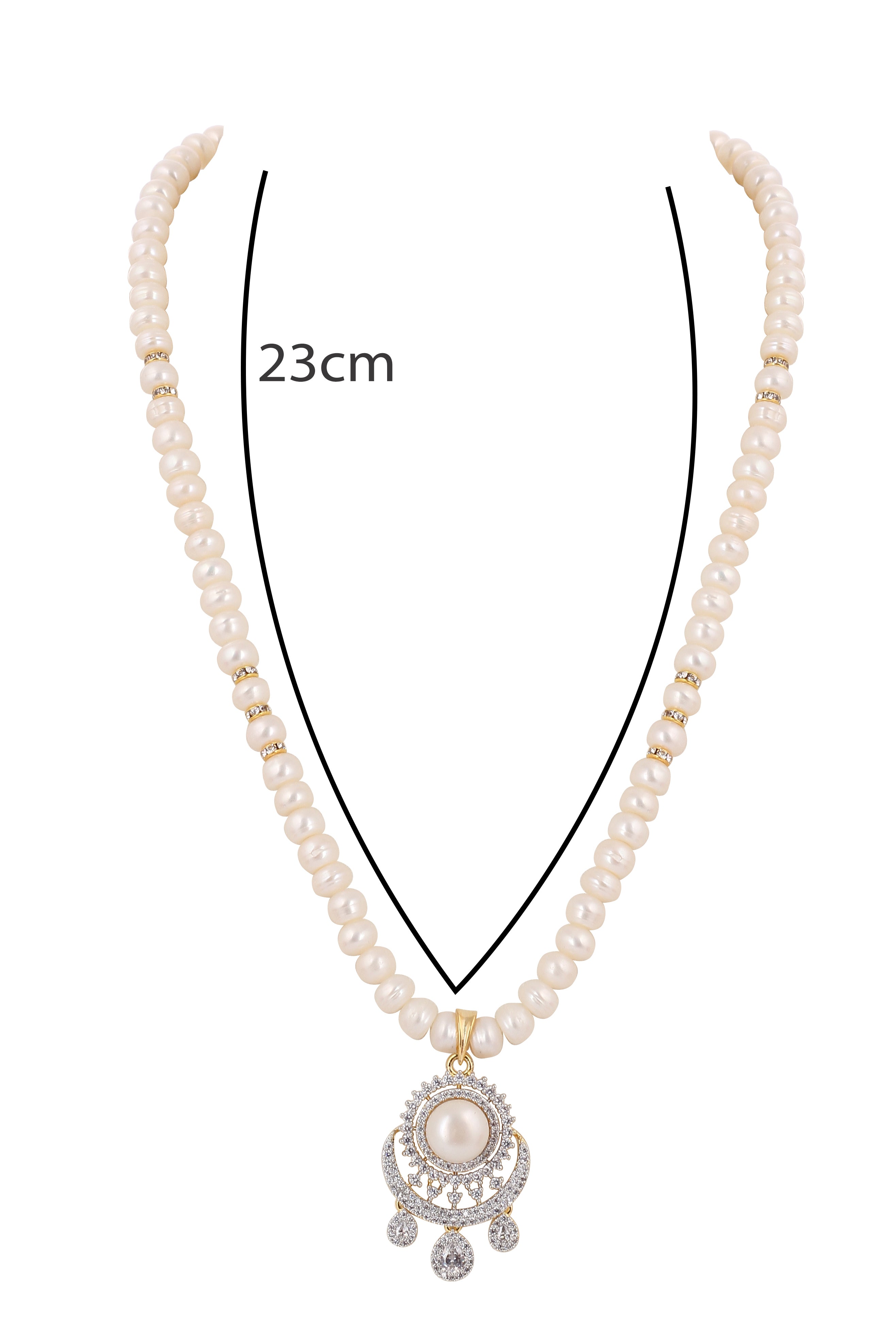 Real Natural Fresh Water Single String Pearls Set For Women With Certificate