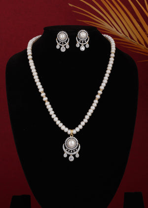 Real Natural Fresh Water Single String Pearls Set For Women With Certificate