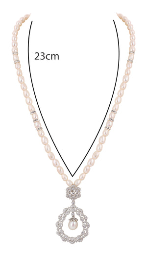 Real Natural Fresh Water Single String Pearls Set For Women With Certificate