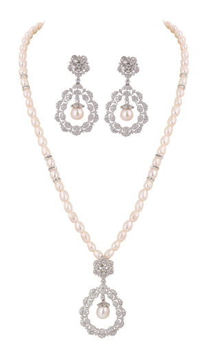 Real Natural Fresh Water Single String Pearls Set For Women With Certificate