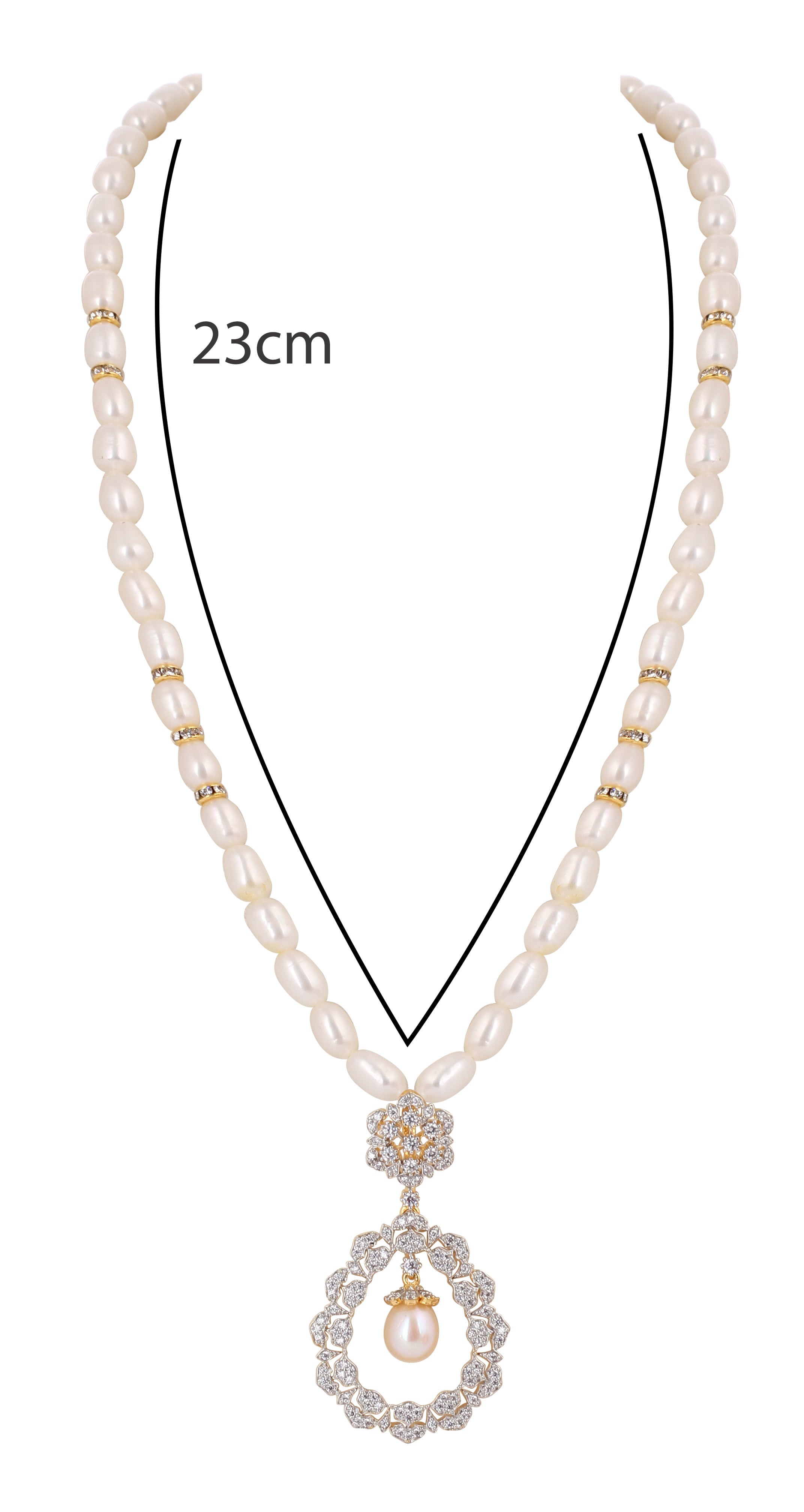 Real Natural Fresh Water Single String Pearls Set For Women With Certificate