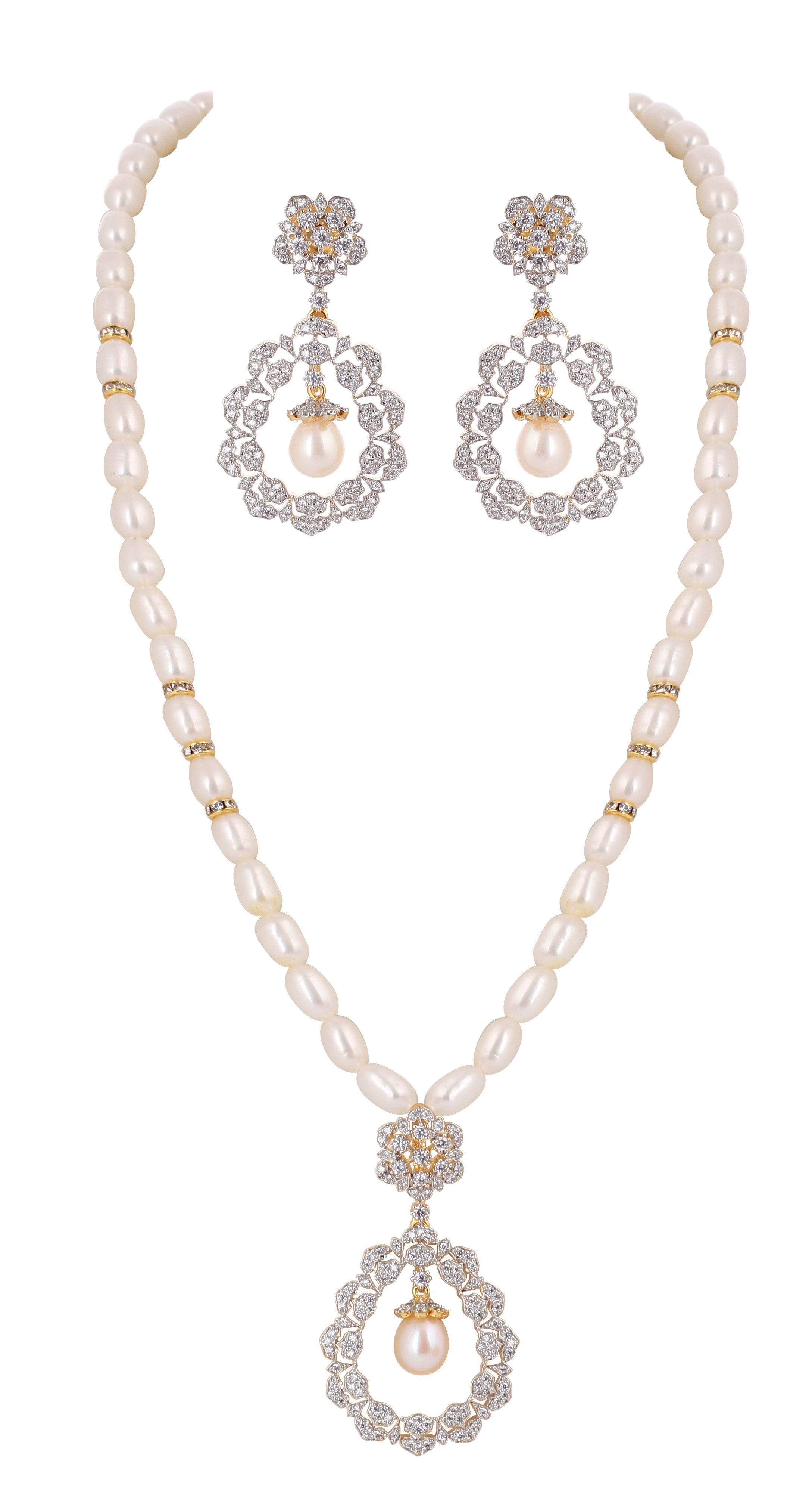 Real Natural Fresh Water Single String Pearls Set For Women With Certificate