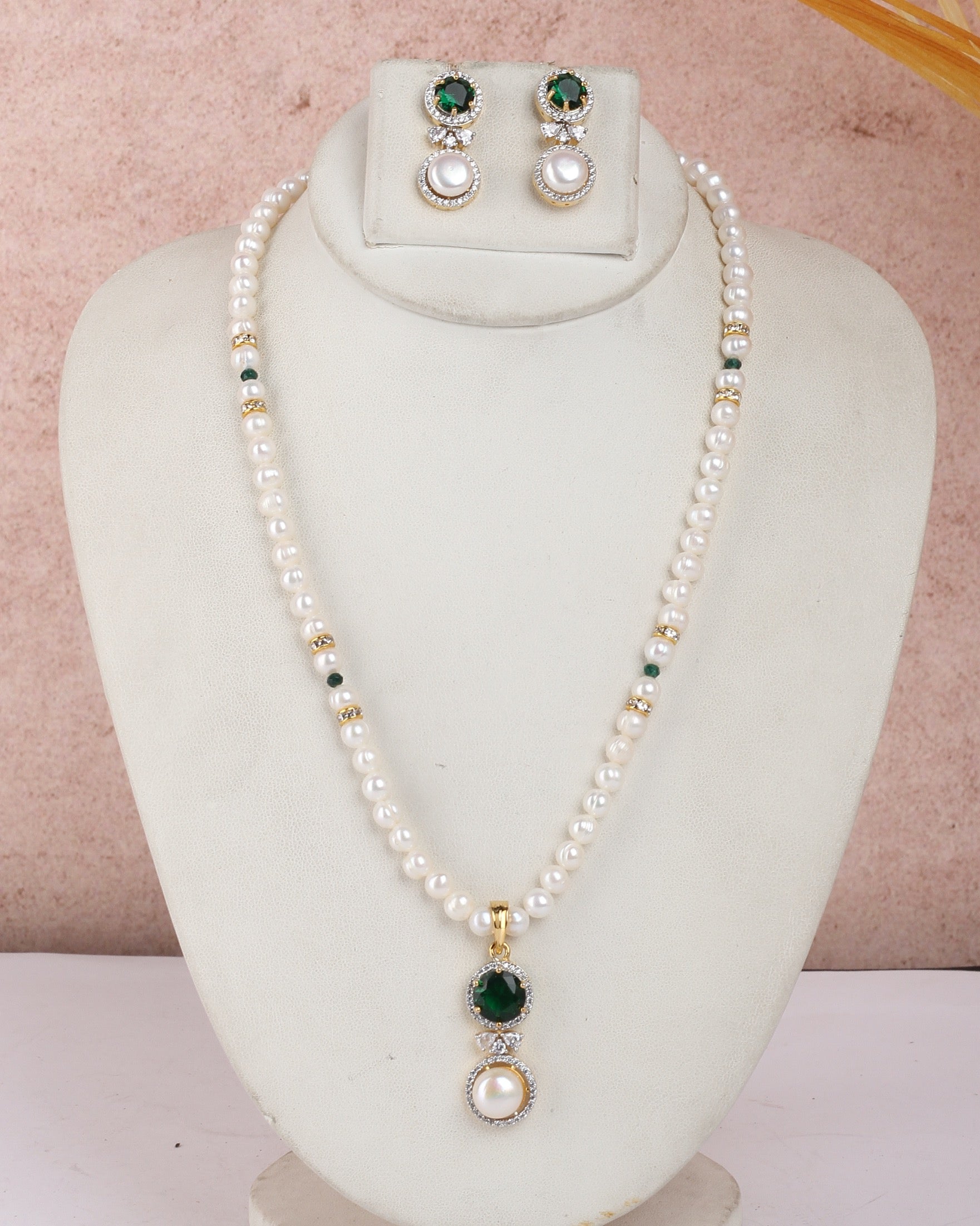 Real Natural Fresh Water Single String Pearls Set For Women With Certificate(D.No ADPRLS2205)