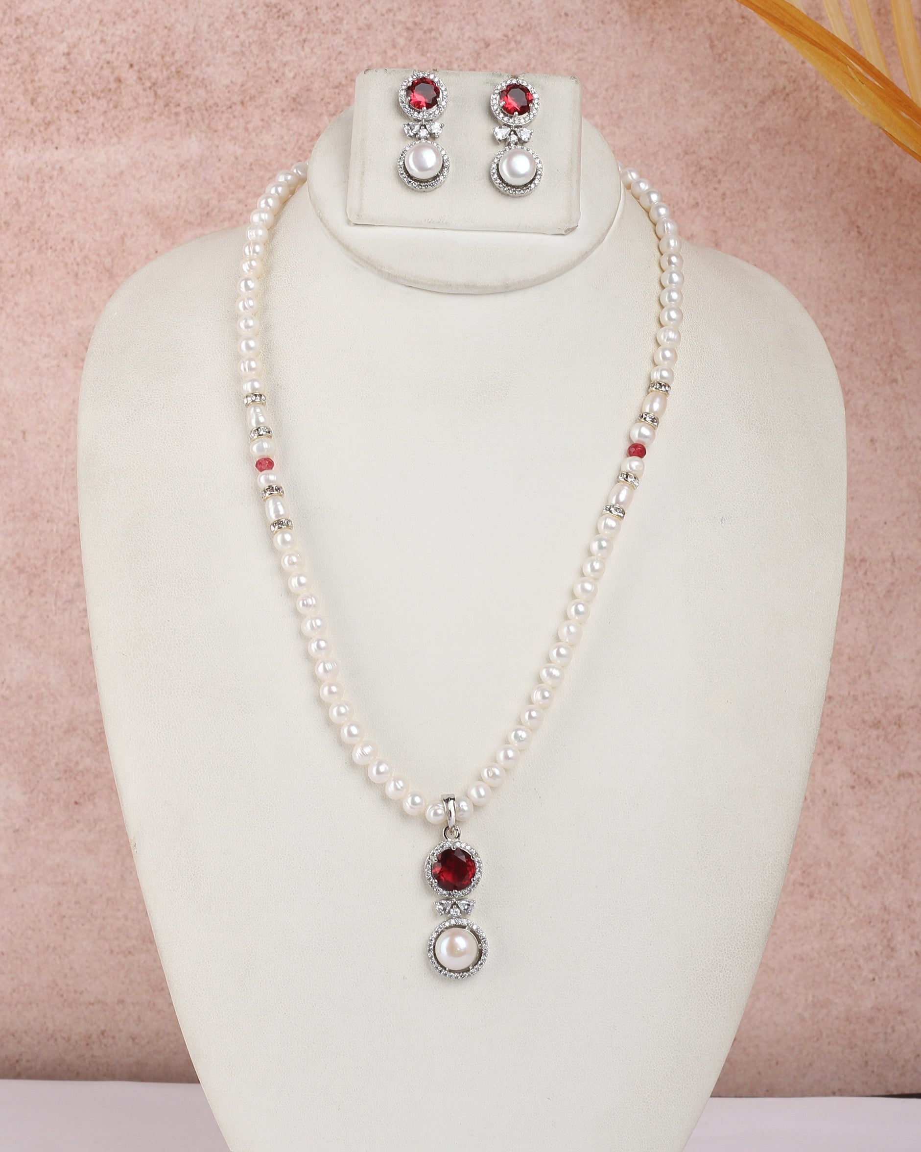 Real Natural Fresh Water Single String Pearls Set For Women With Certificate(D.No ADPRLS2206)