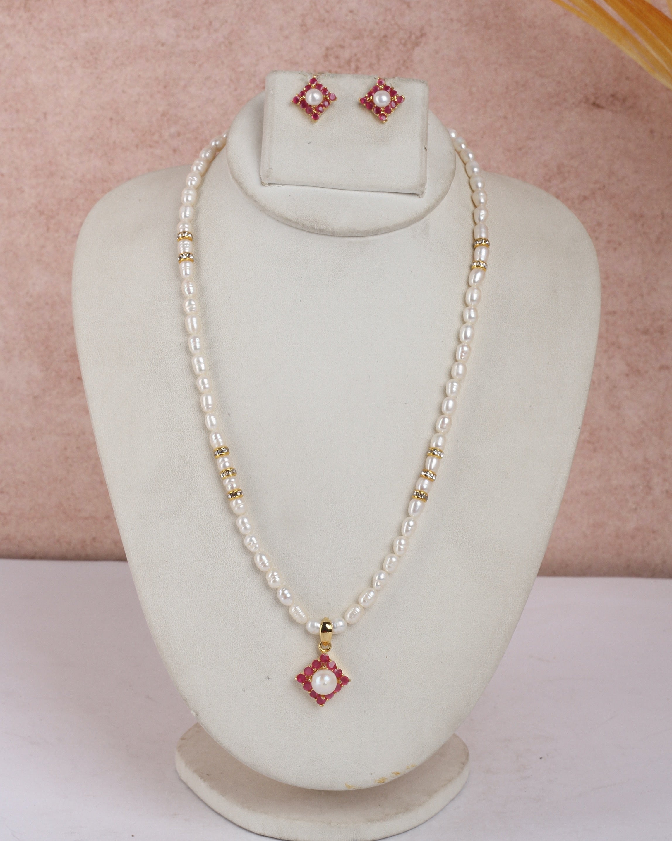 Real Natural Fresh Water Single String Pearls Set For Women With Certificate(D.No ADPRLS2219)