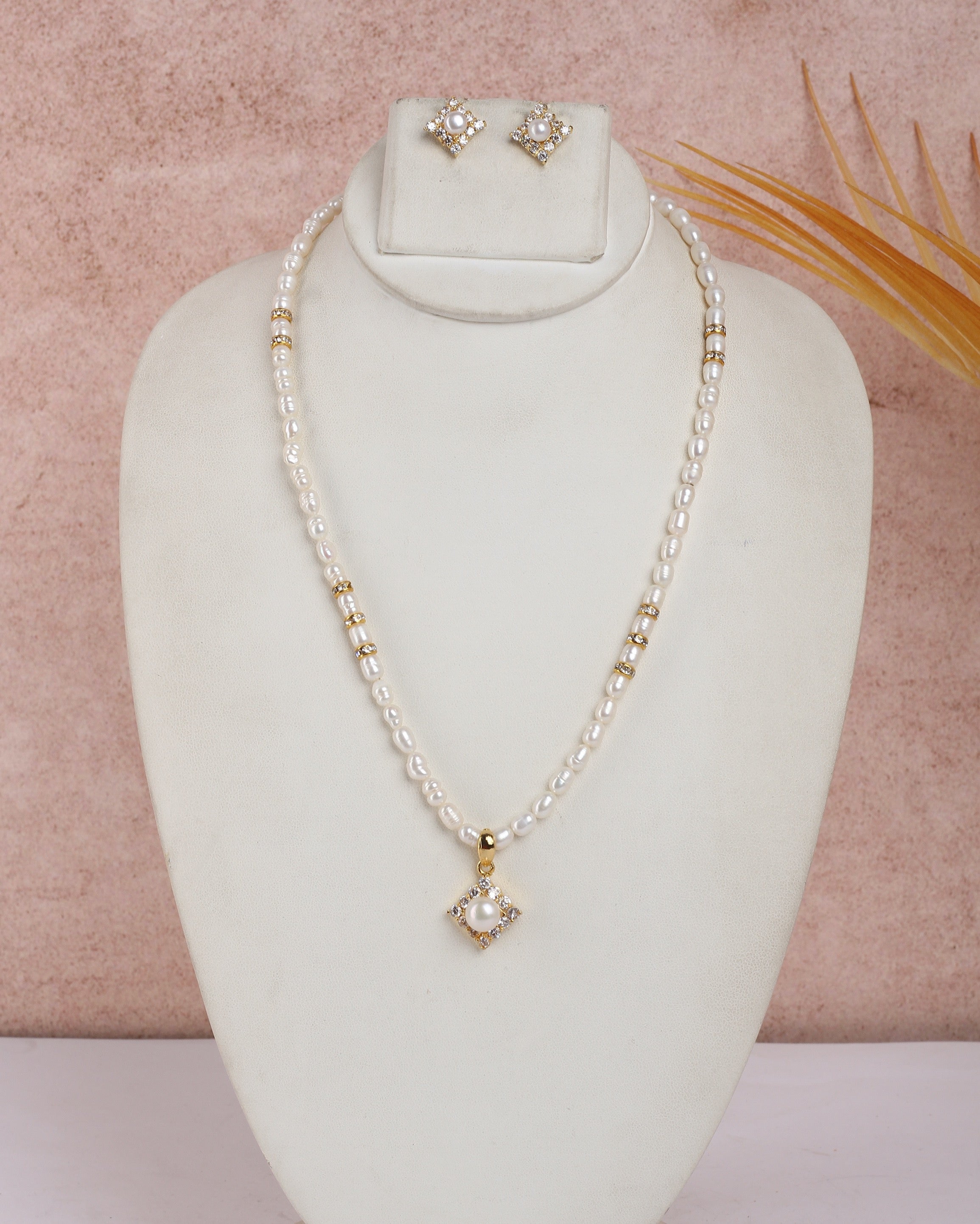 Real Natural Fresh Water Single String Pearls Set For Women With Certificate(D.No ADPRLS2220)