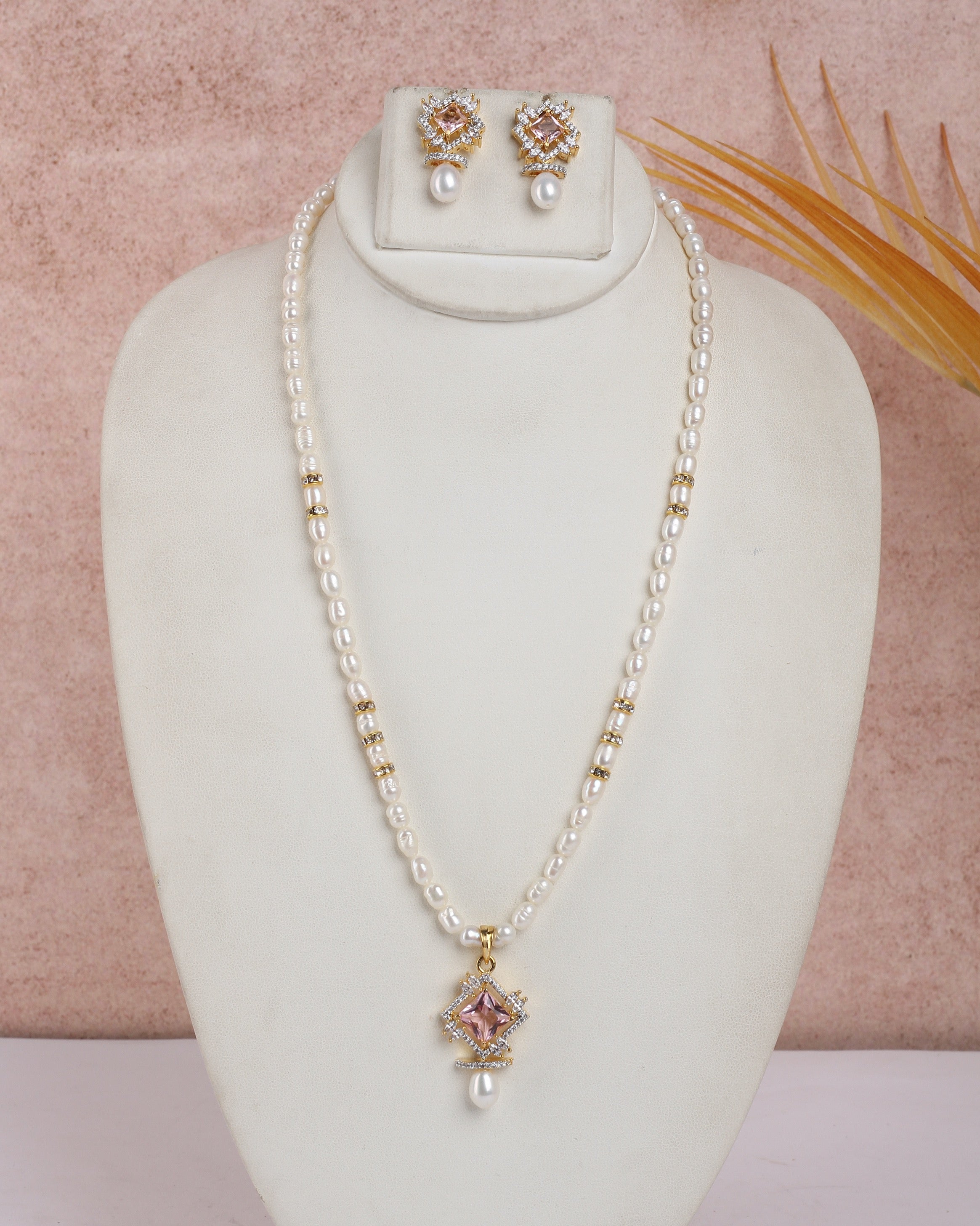 Real Natural Fresh Water Single String Pearls Set For Women With Certificate(D.No ADPRLS2224)
