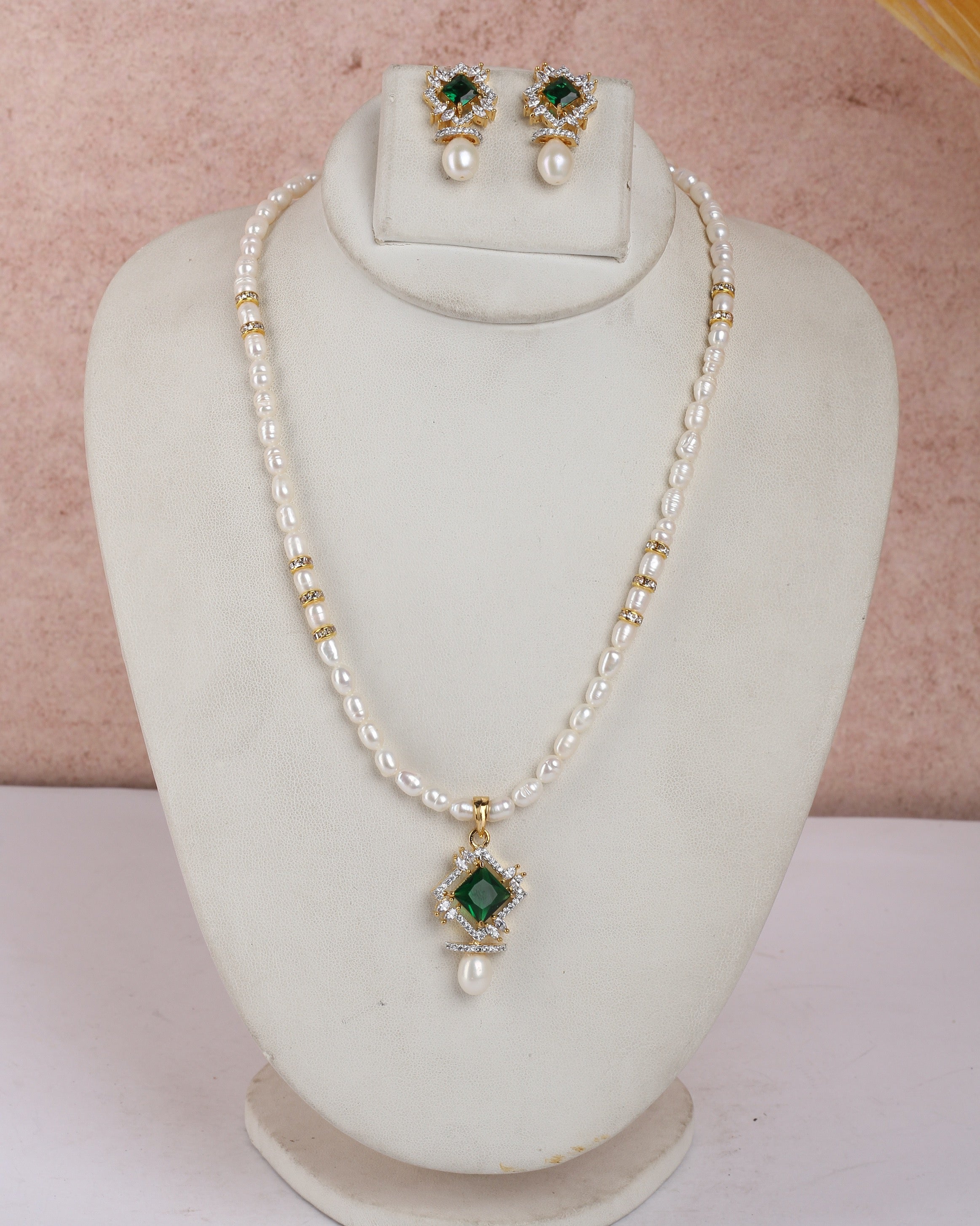 Real Natural Fresh Water Single String Pearls Set For Women With Certificate(D.No ADPRLS2225)