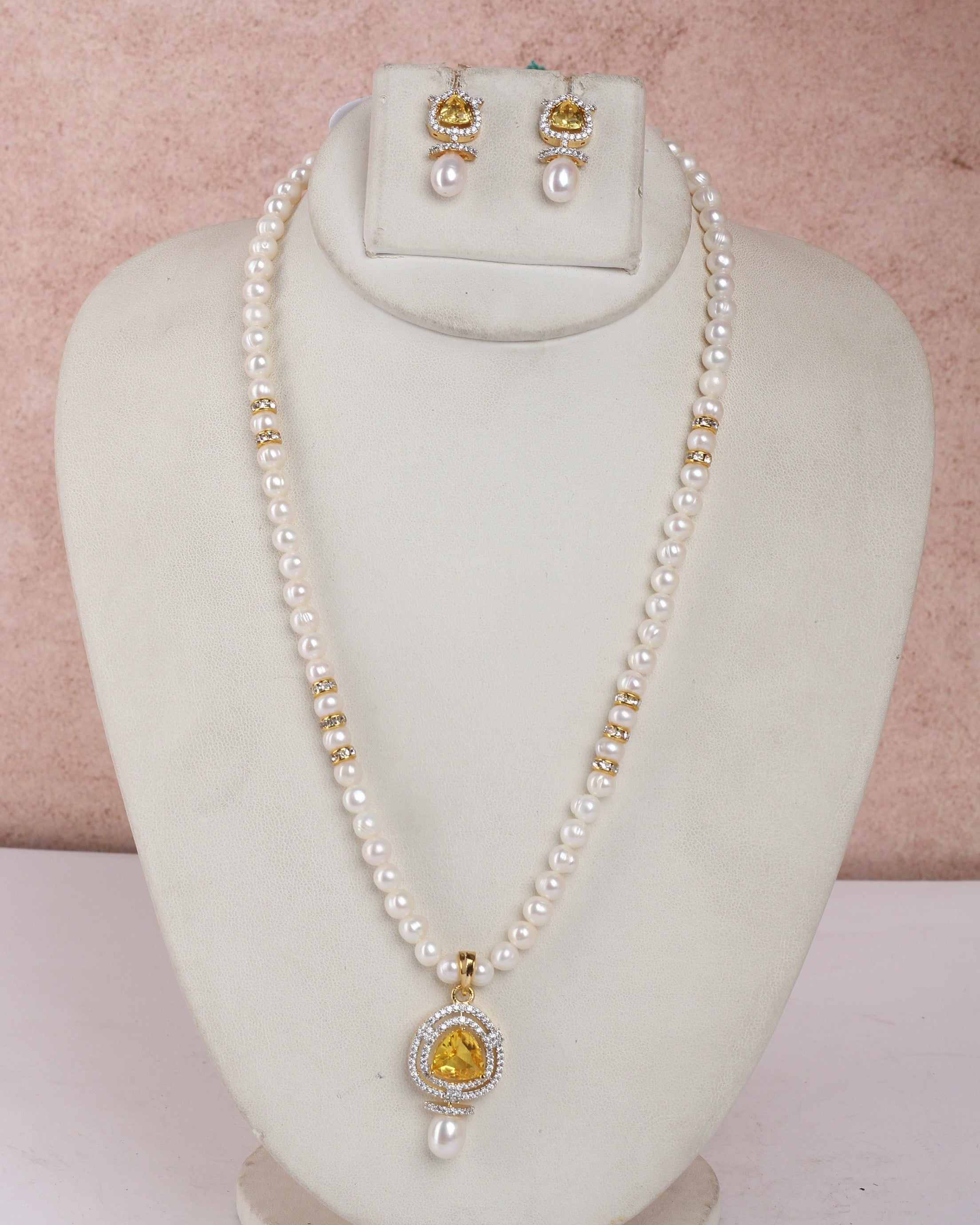 Real Natural Fresh Water Single String Pearls Set For Women With Certificate(D.No ADPRLS2227)