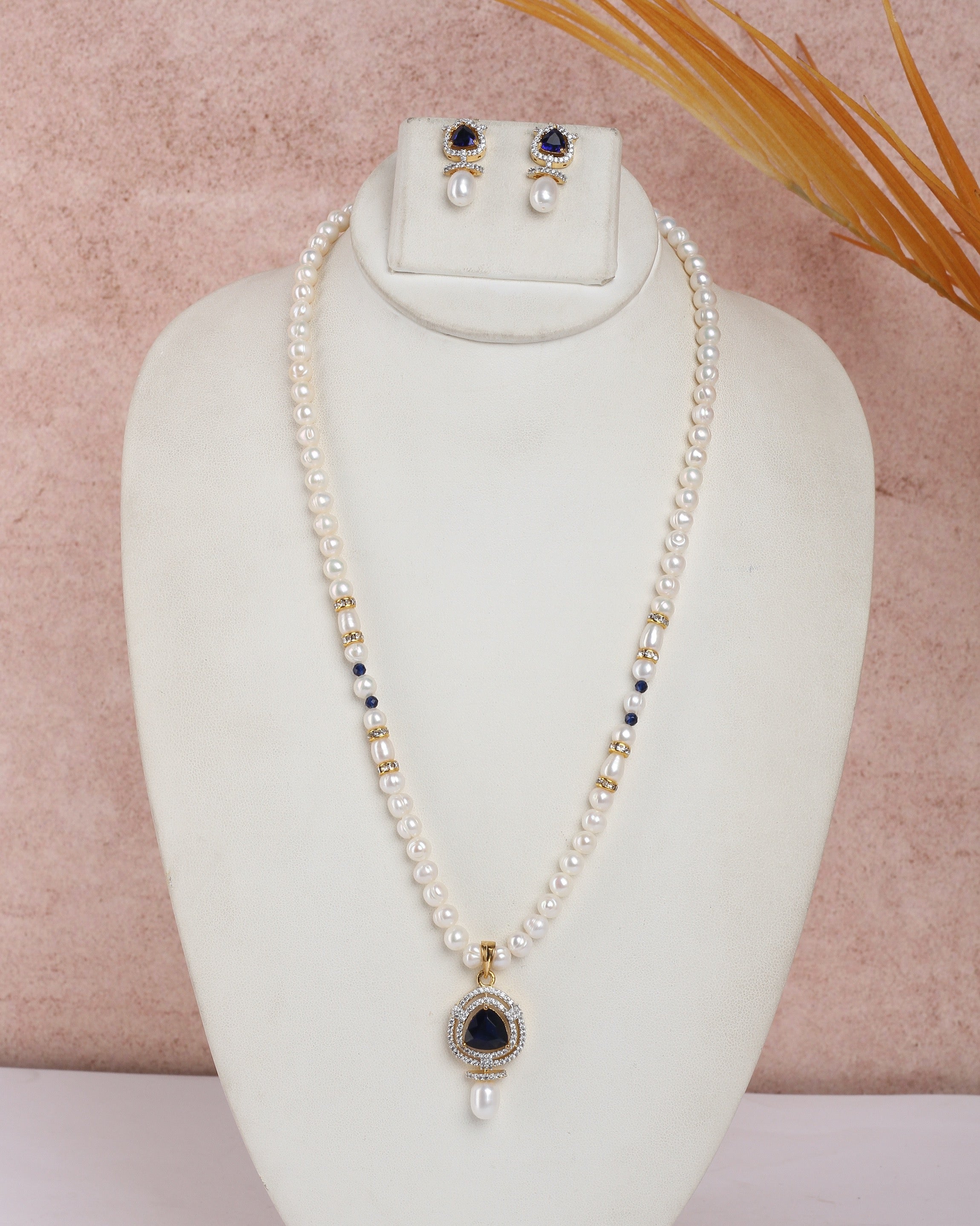 Real Natural Fresh Water Single String Pearls Set For Women With Certificate(D.No ADPRLS2231)