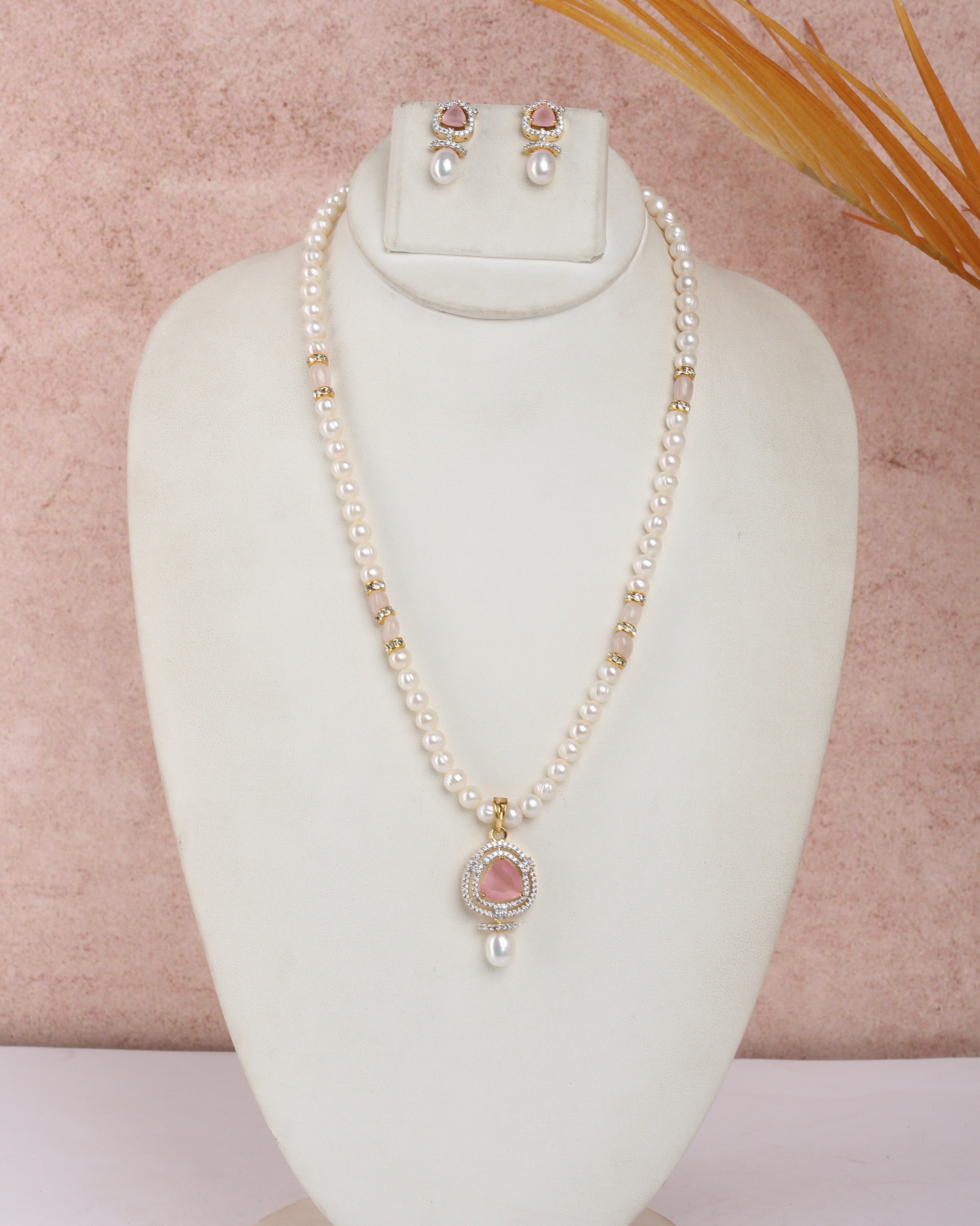 Real Natural Fresh Water Single String Pearls Set For Women With Certificate(D.No ADPRLS2233)