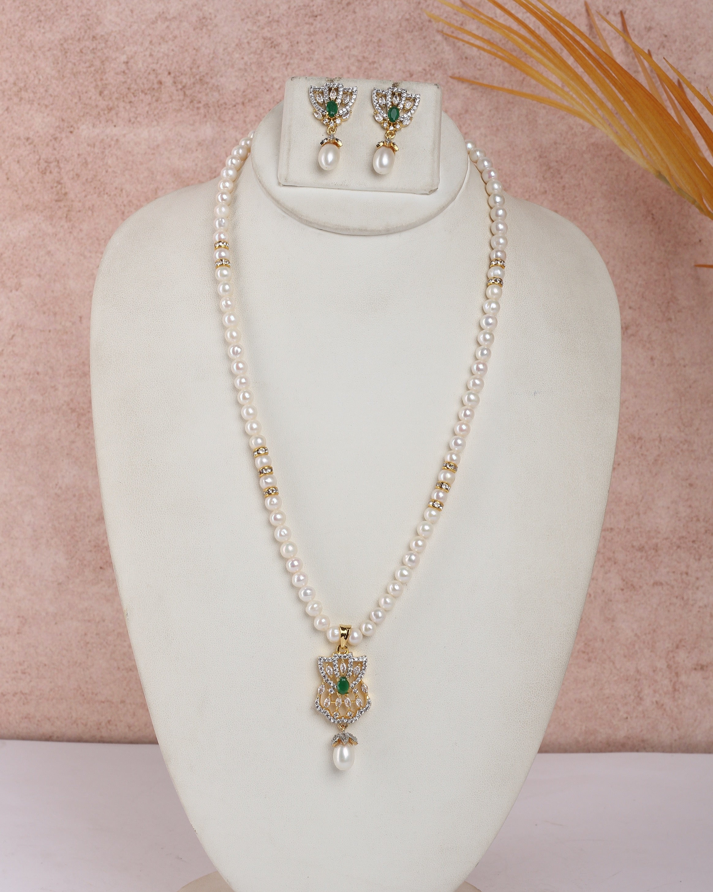 Real Natural Fresh Water Single String Pearls Set For Women With Certificate(D.No ADPRLS2235)