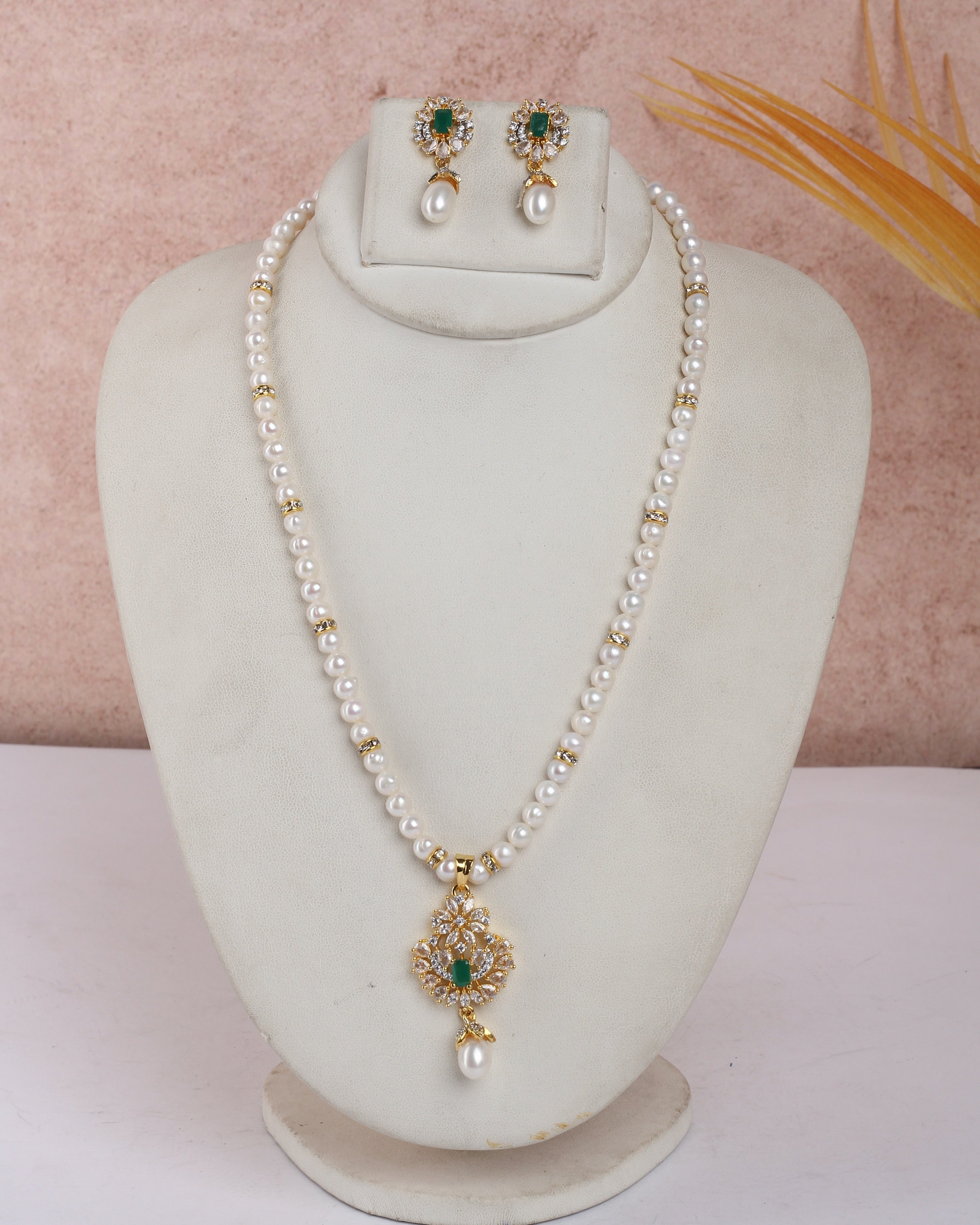 Real Natural Fresh Water Single String Pearls Set For Women With Certificate(D.No ADPRLS2239)