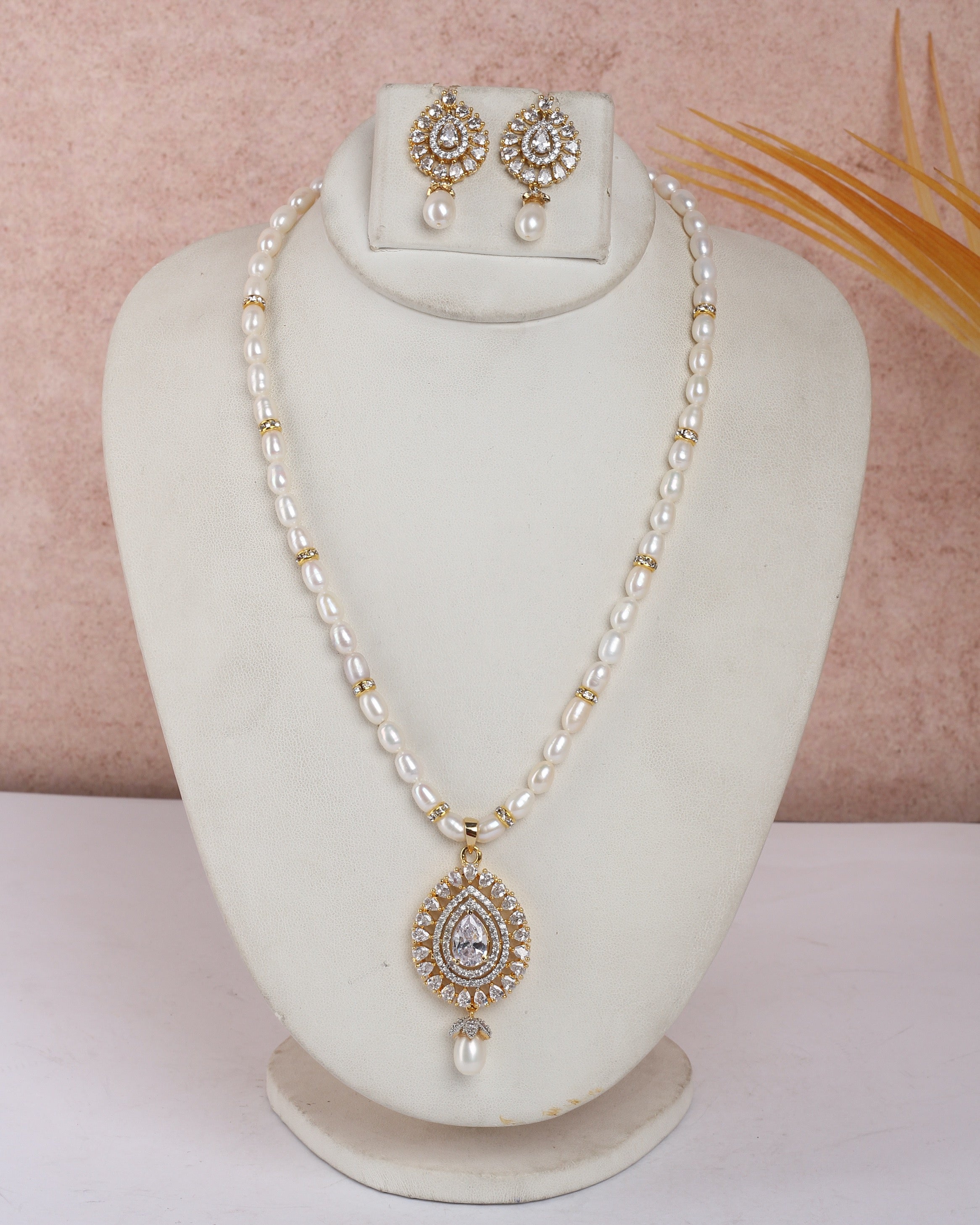Real Natural Fresh Water Single String Pearls Set For Women With Certificate(D.No ADPRLS2243)