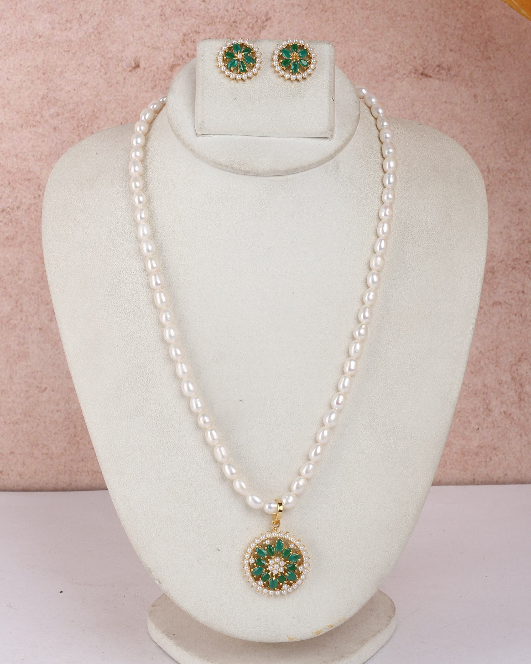 Real Natural Fresh Water Single String Pearls Set For Women With Certificate(D.No ADPRLS2257)