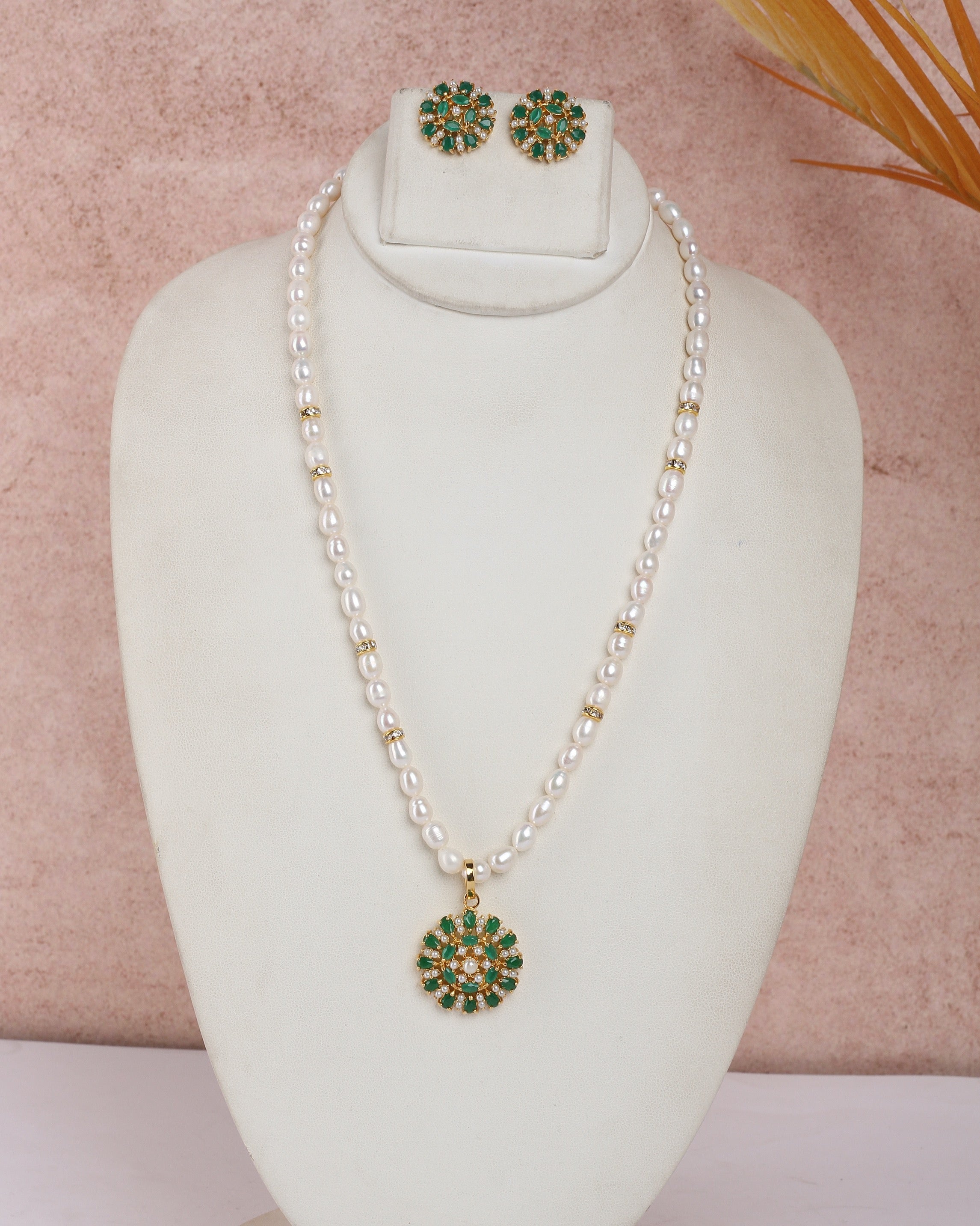 Real Natural Fresh Water Single String Pearls Set For Women With Certificate(D.No ADPRLS2263)