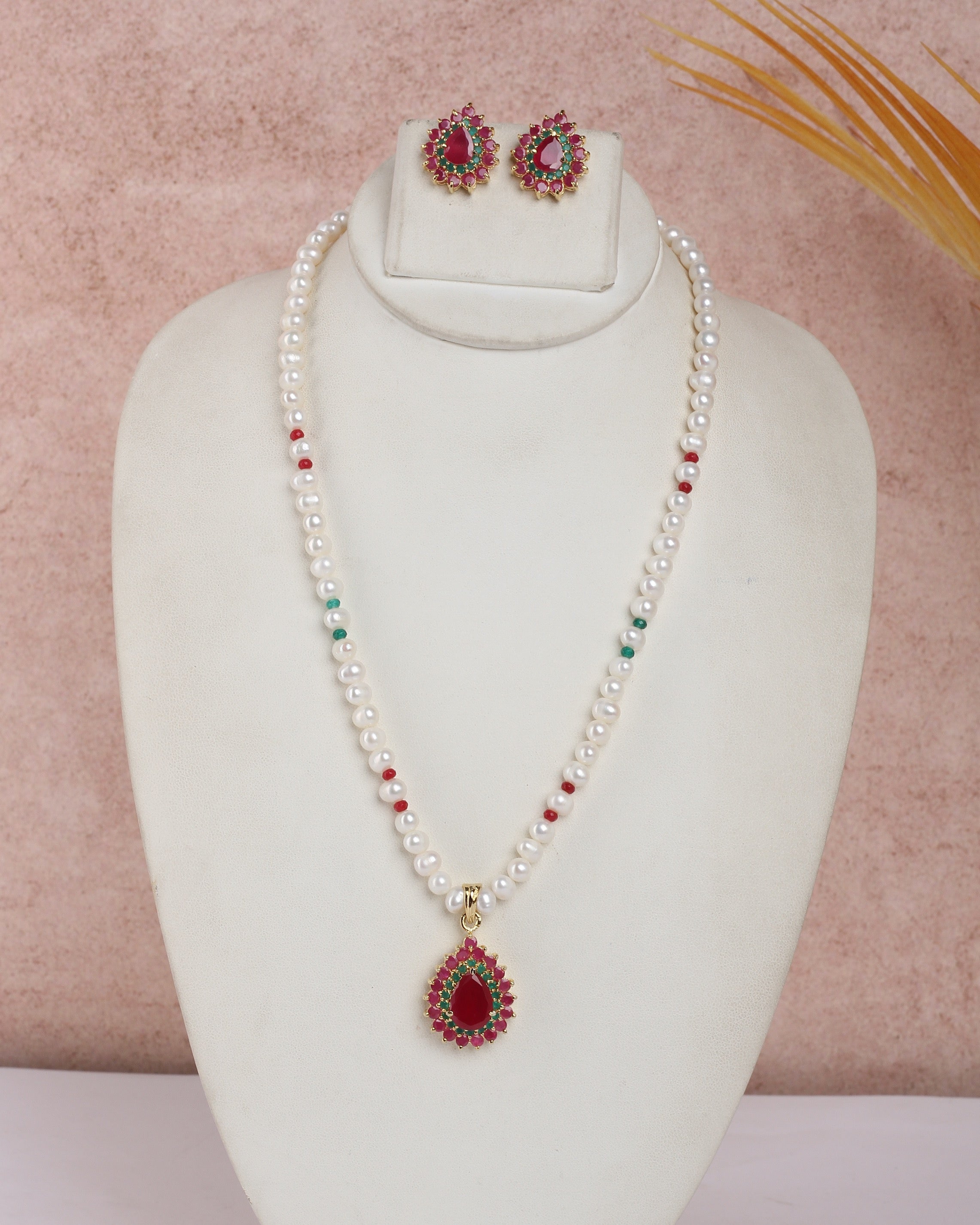 Real Natural Fresh Water Single String Pearls Set For Women With Certificate(D.No ADPRLS2268)