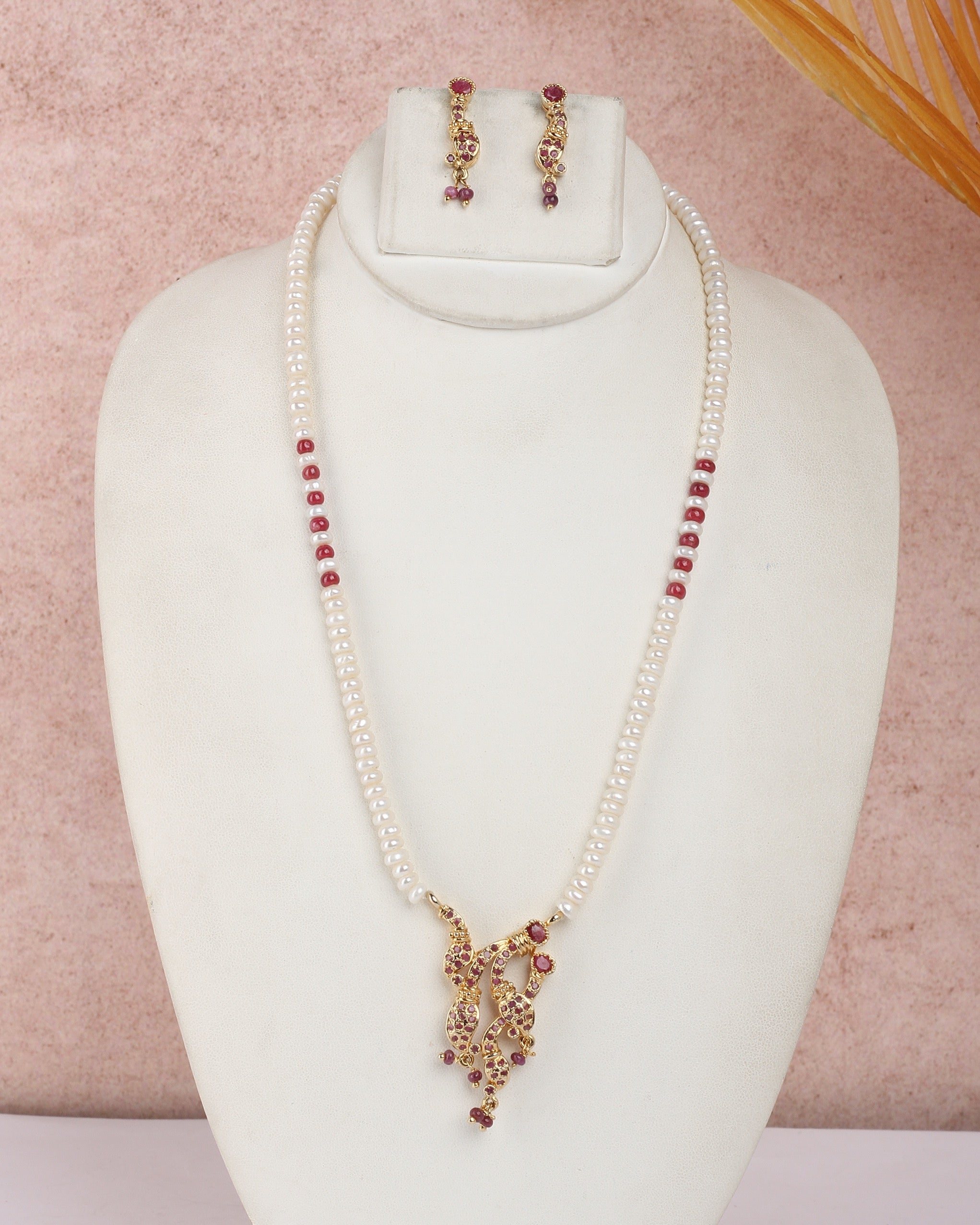 Real Natural Fresh Water Single String Pearls Set For Women With Certificate(D.No ADPRLS2273)