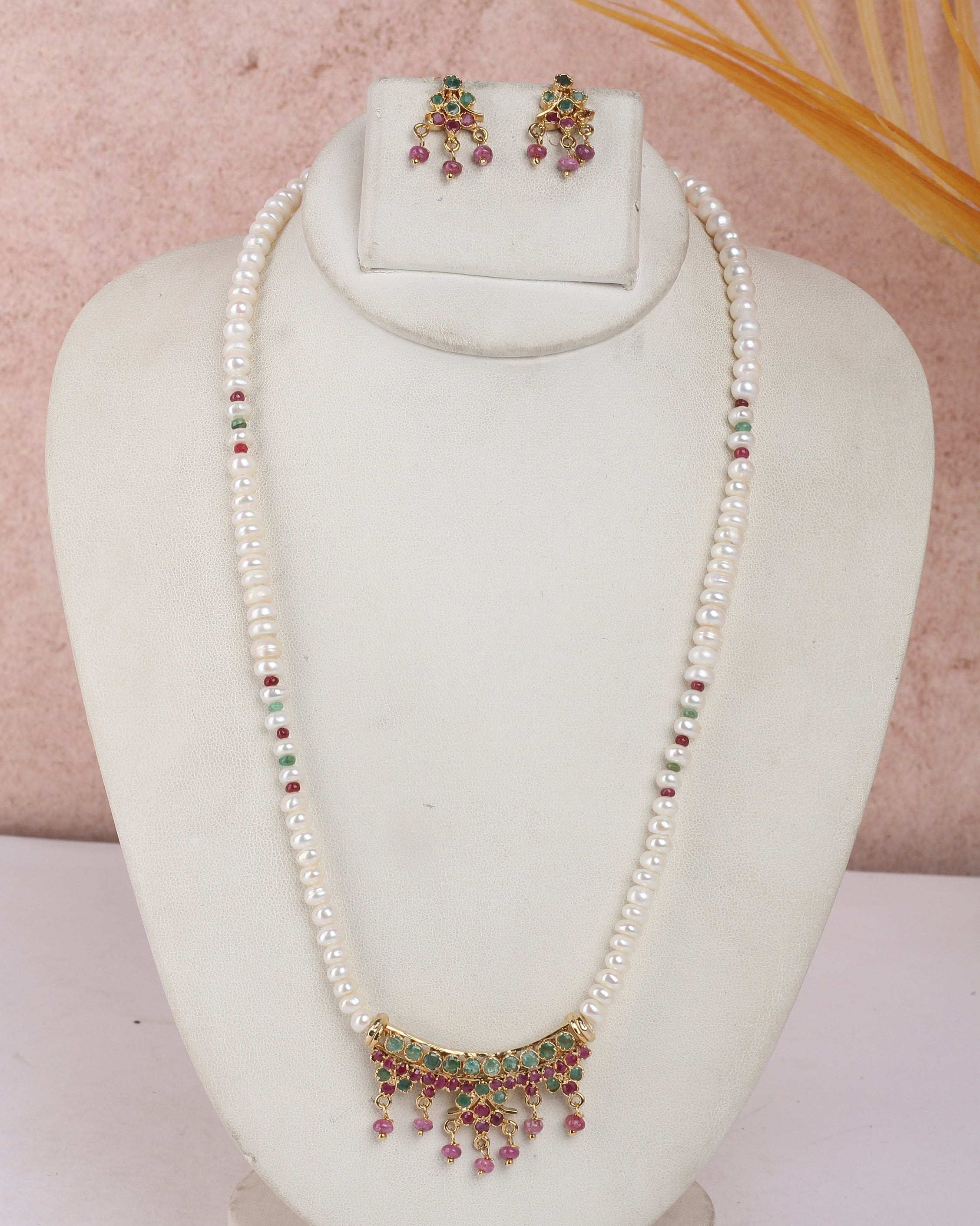 Real Natural Fresh Water Single String Pearls Set For Women With Certificate(D.No ADPRLS2274)