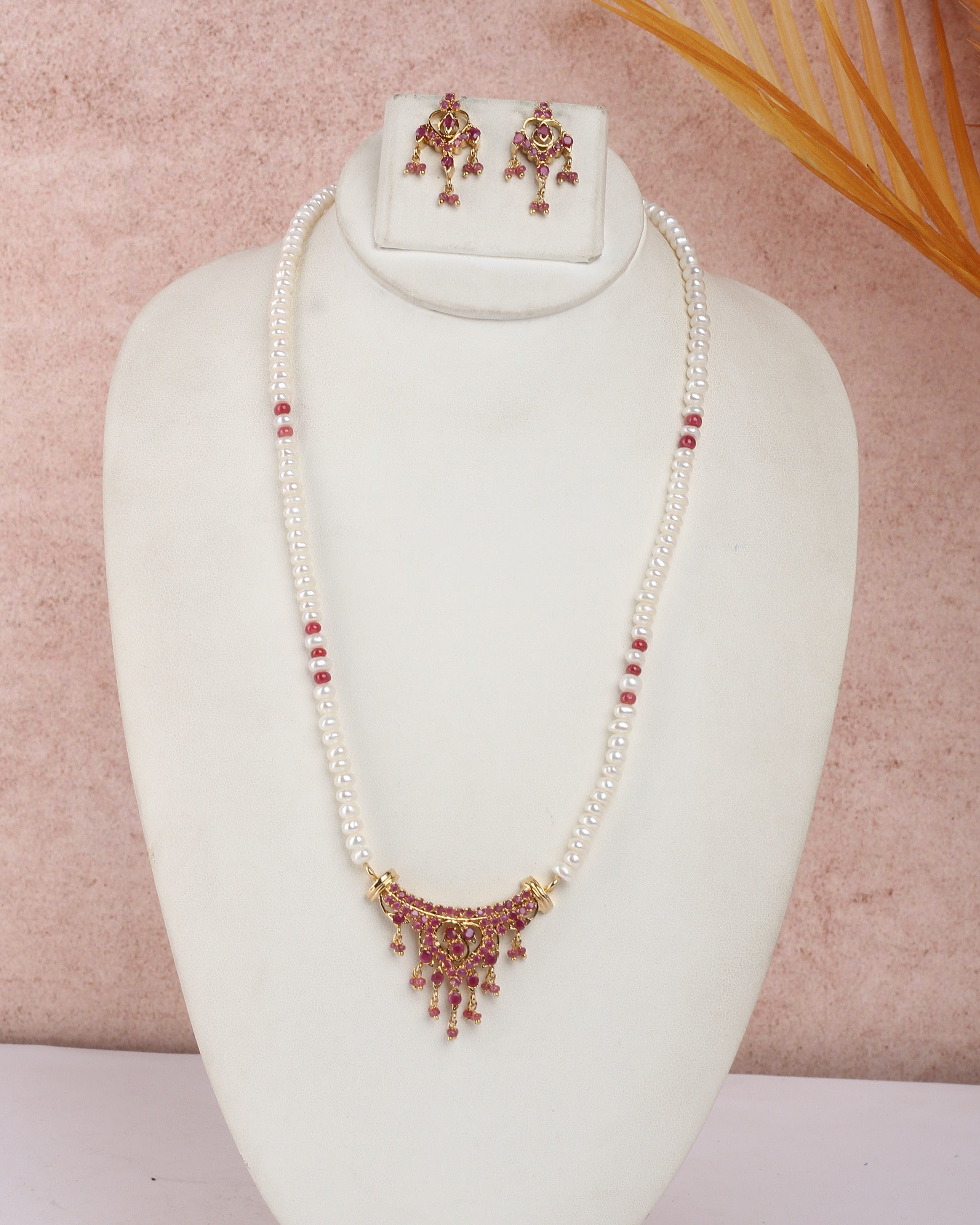 Real Natural Fresh Water Single String Pearls Set For Women With Certificate(D.No ADPRLS2278)