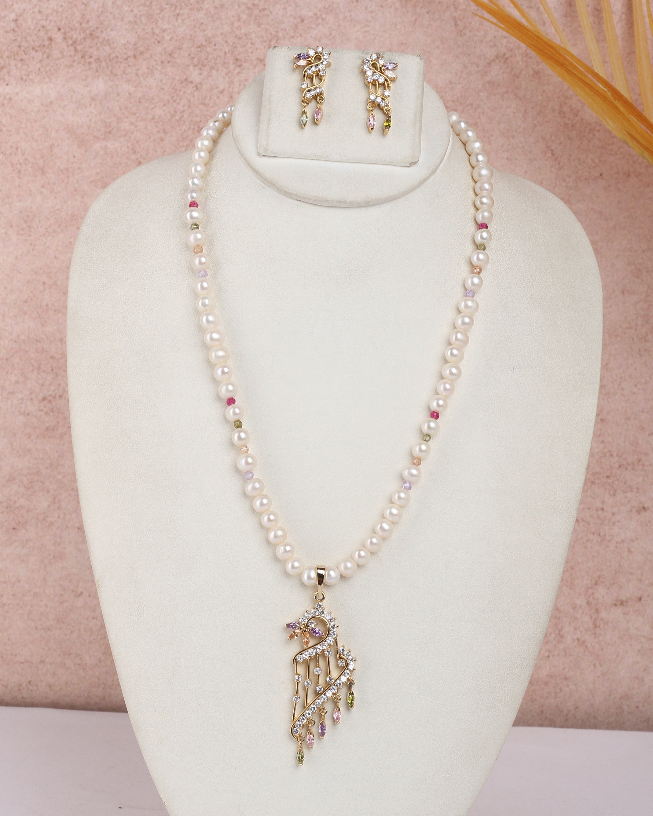 Real Natural Fresh Water Single String Pearls Set For Women With Certificate(D.No ADPRLS2285)