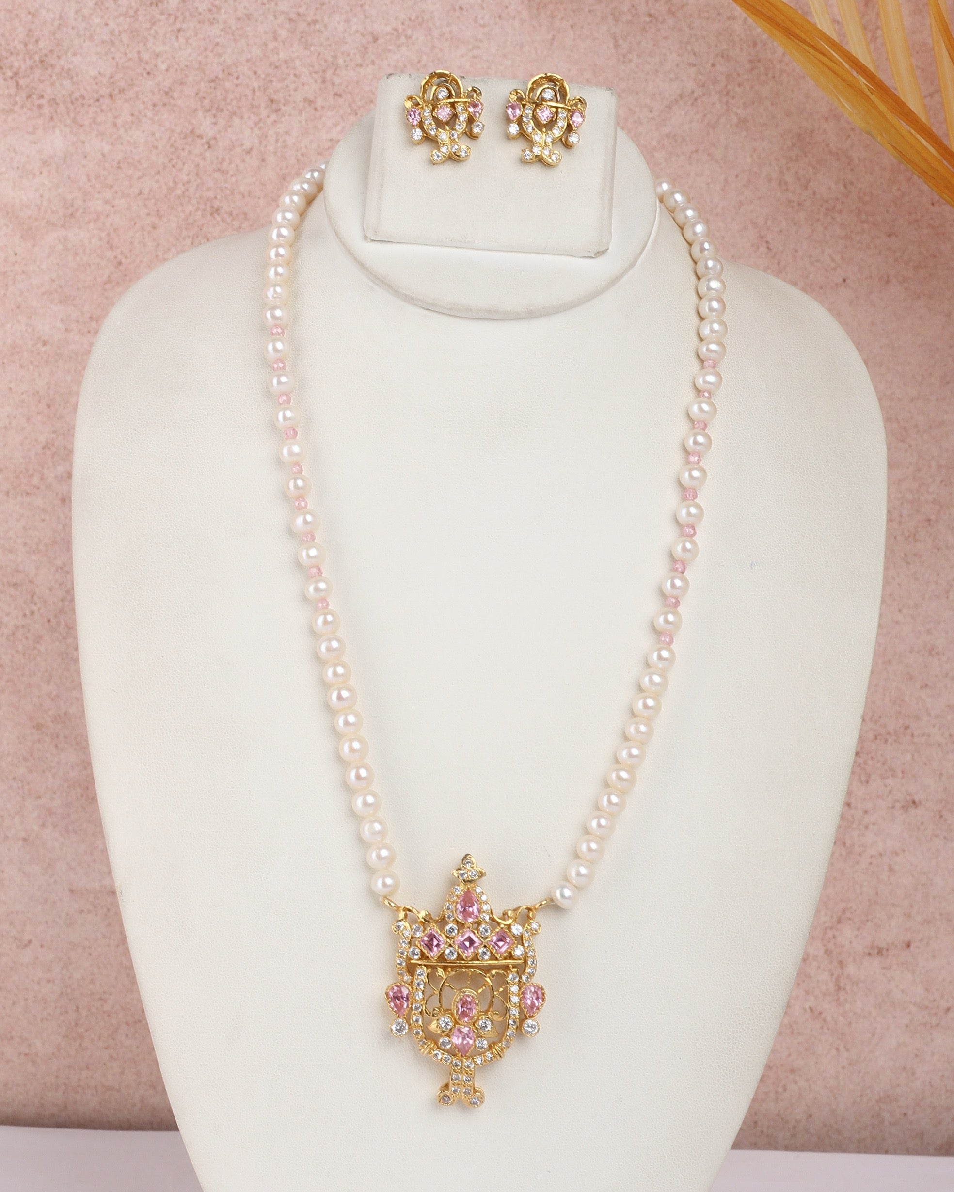 Real Natural Fresh Water Single String Pearls Set For Women With Certificate(D.No ADPRLS2289)