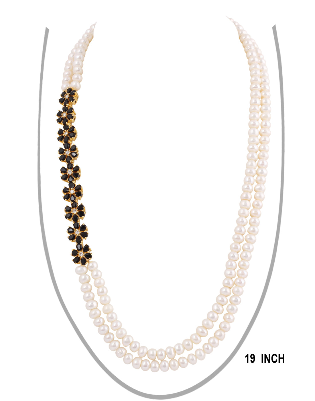 Real Natural Fresh Water Double String Pearl Set With Certificate(D.No ADPRLS229)