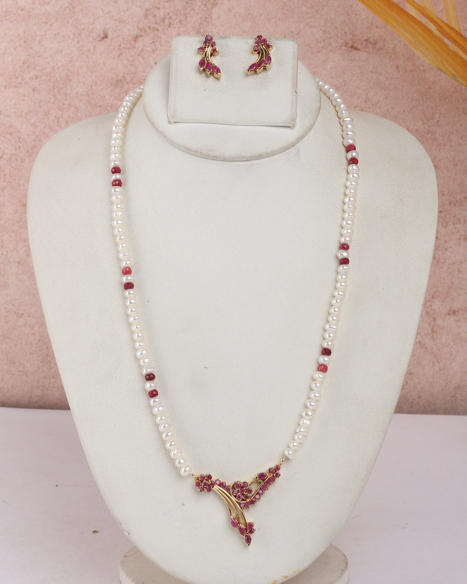 Real Natural Fresh Water Single String Pearls Set For Women With Certificate(D.No ADPRLS2293)